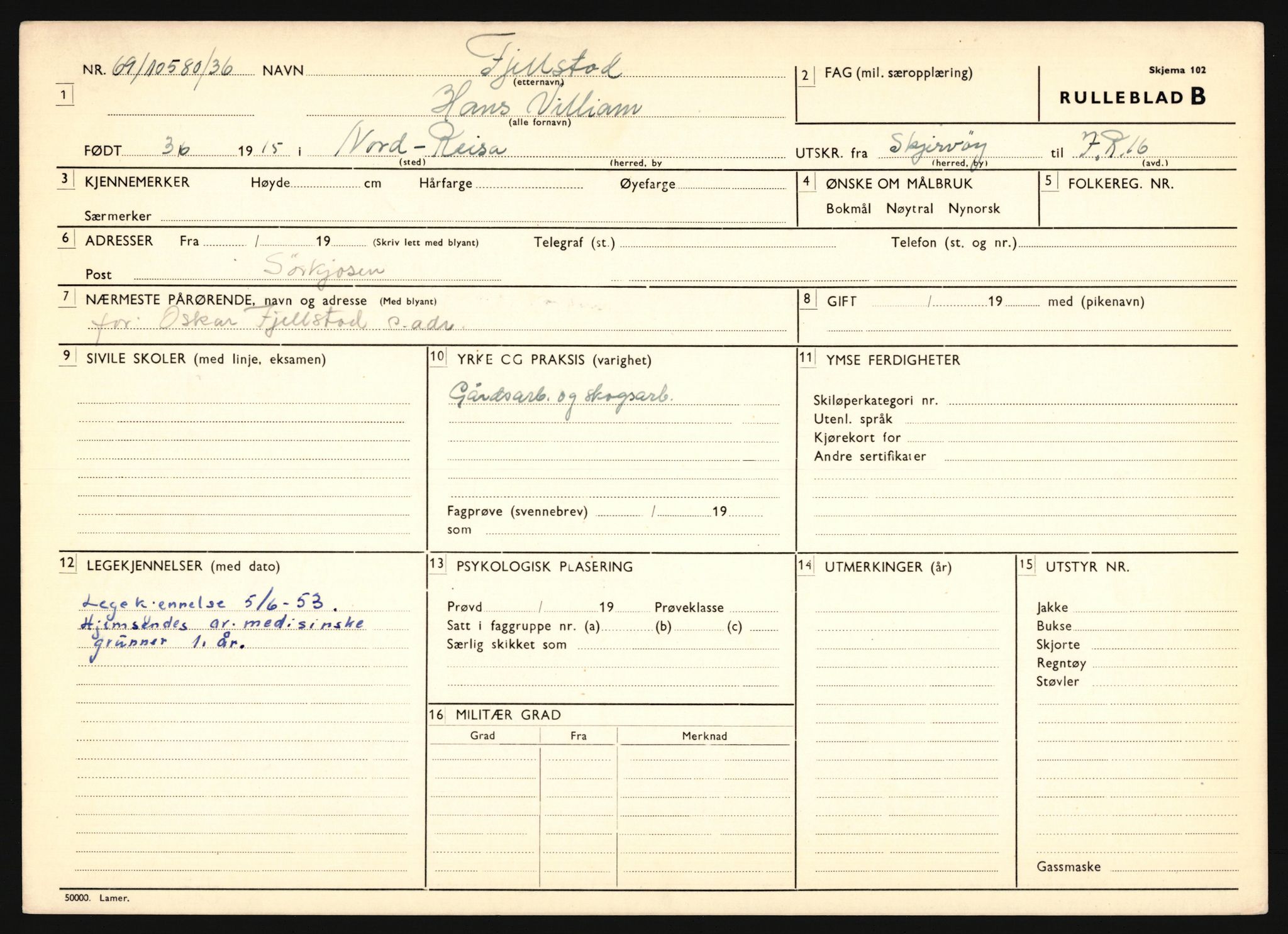 Forsvaret, Troms infanteriregiment nr. 16, AV/RA-RAFA-3146/P/Pa/L0020: Rulleblad for regimentets menige mannskaper, årsklasse 1936, 1936, s. 251