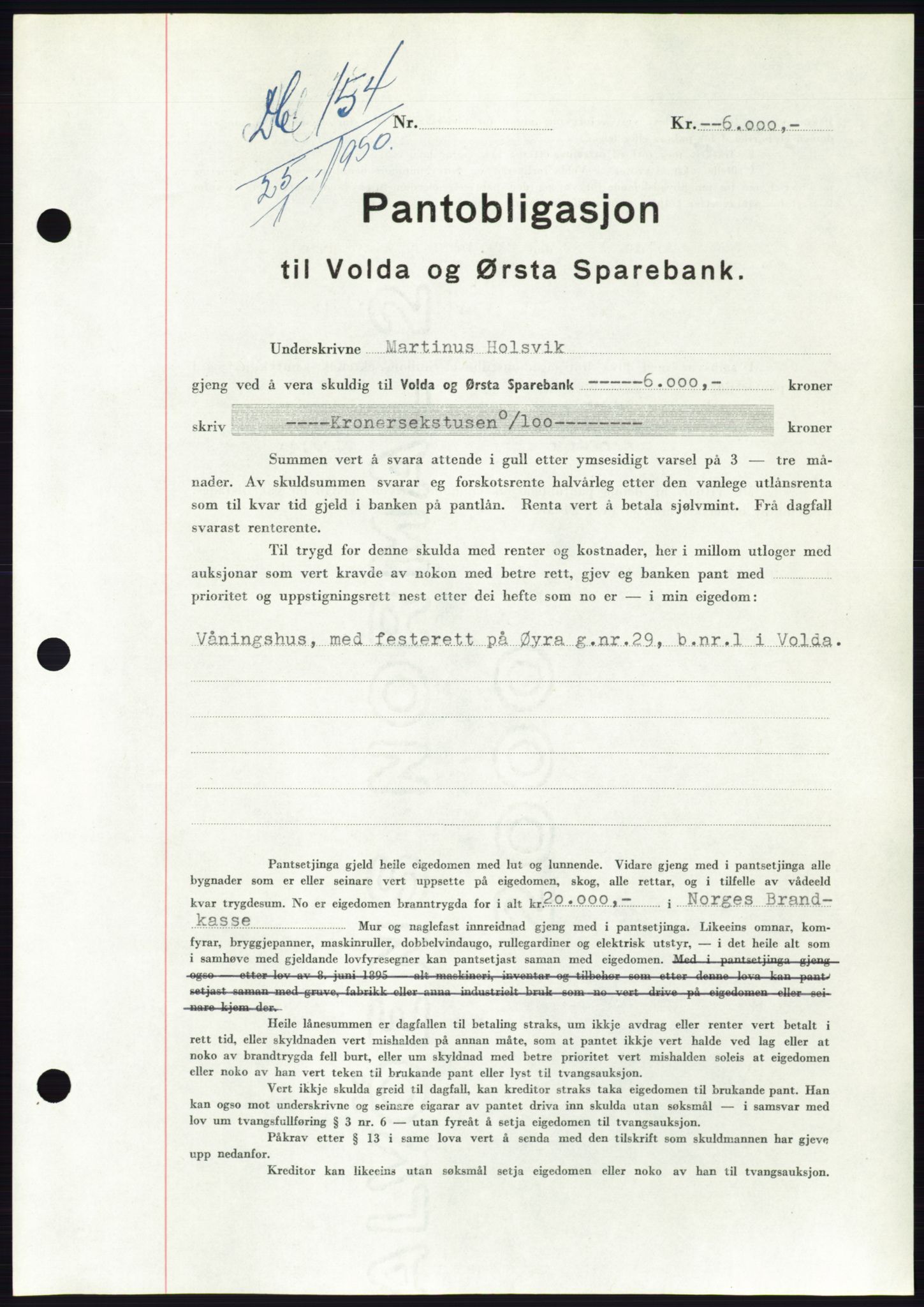 Søre Sunnmøre sorenskriveri, SAT/A-4122/1/2/2C/L0118: Pantebok nr. 6B, 1949-1950, Dagboknr: 154/1950