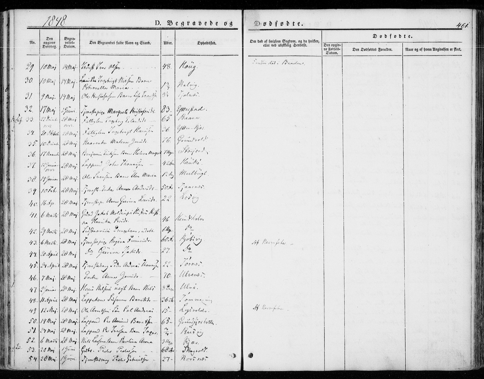 Ministerialprotokoller, klokkerbøker og fødselsregistre - Nordland, AV/SAT-A-1459/872/L1033: Ministerialbok nr. 872A08, 1840-1863, s. 461