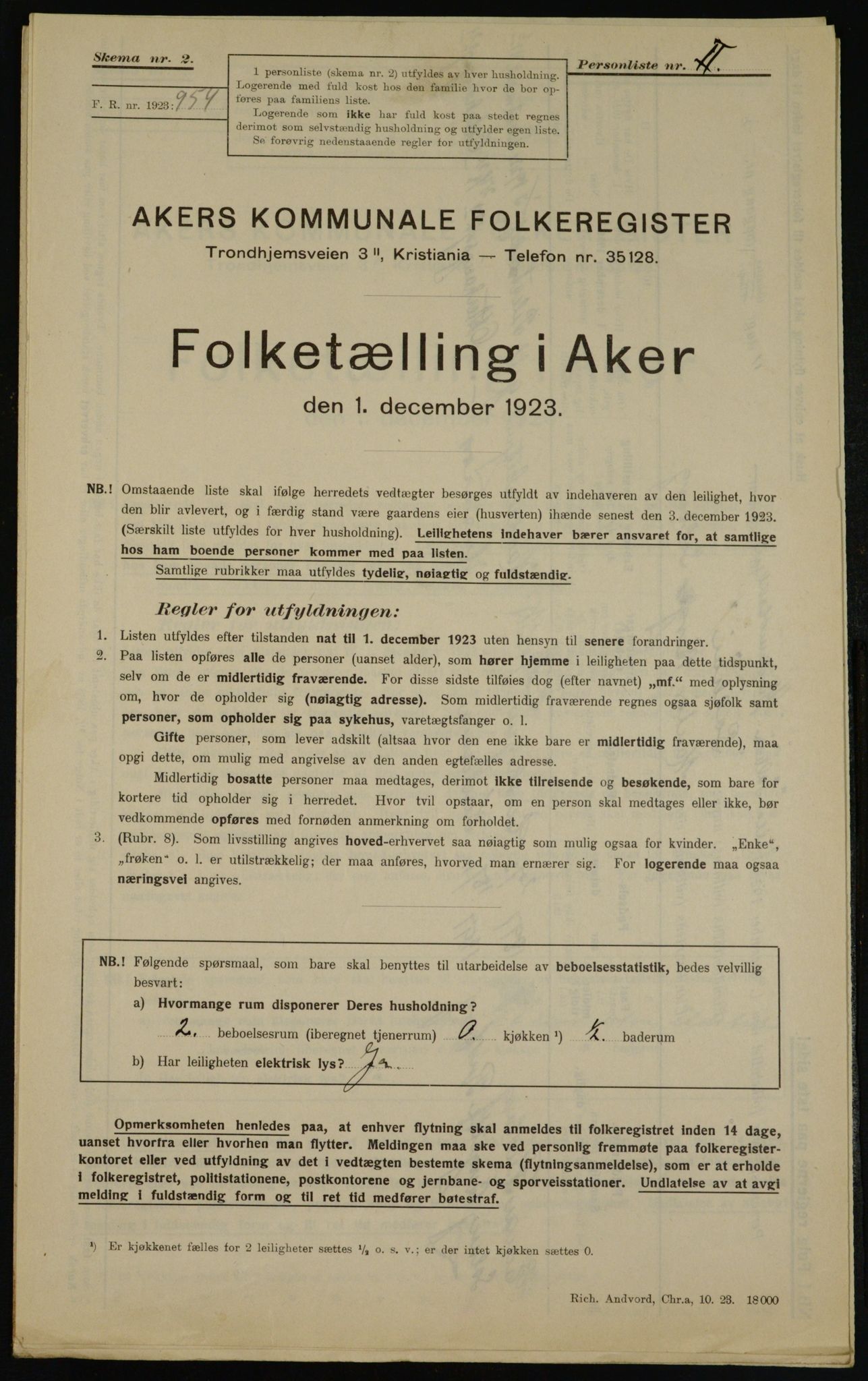 , Kommunal folketelling 1.12.1923 for Aker, 1923, s. 42273