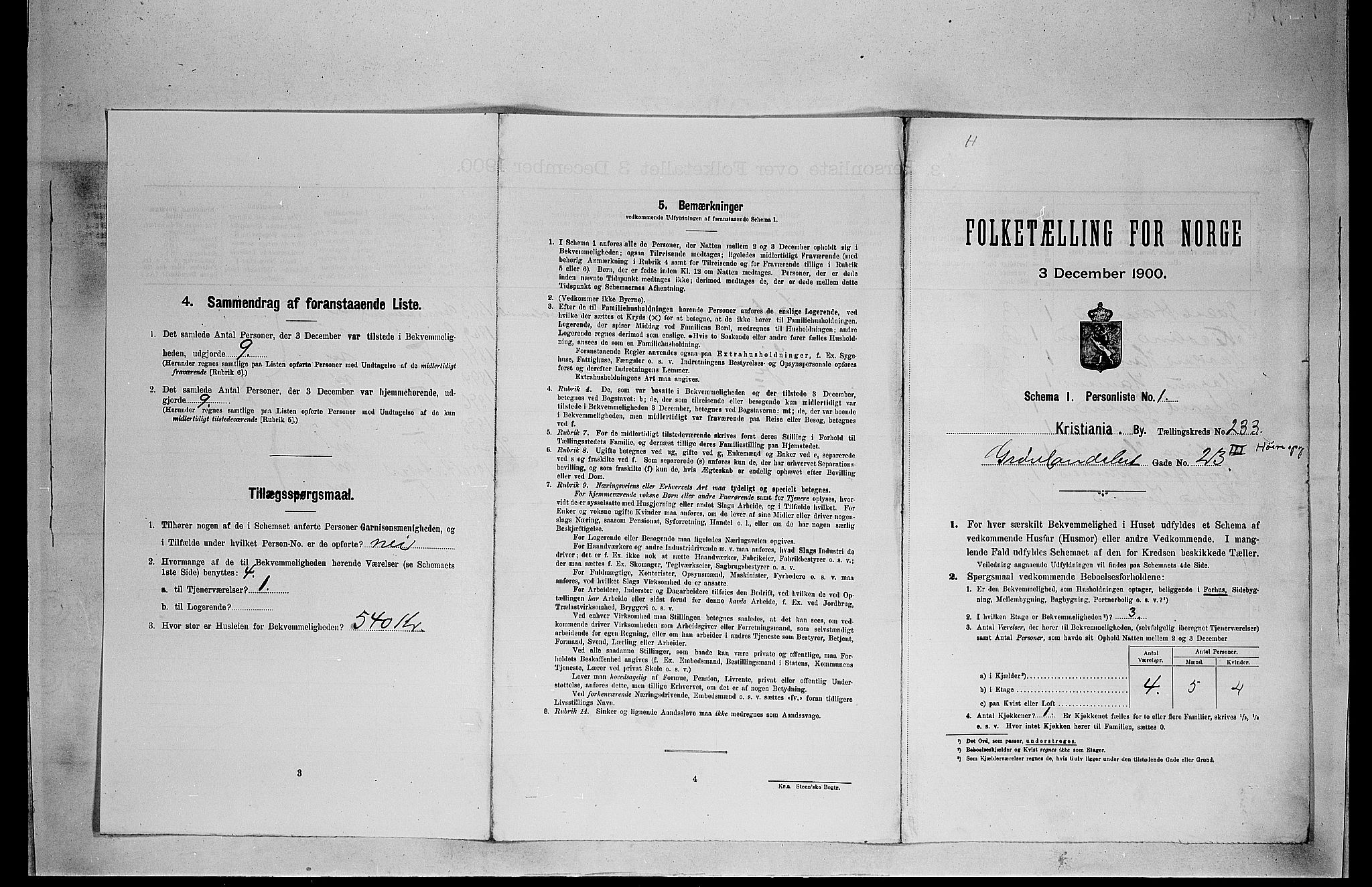 SAO, Folketelling 1900 for 0301 Kristiania kjøpstad, 1900, s. 30067