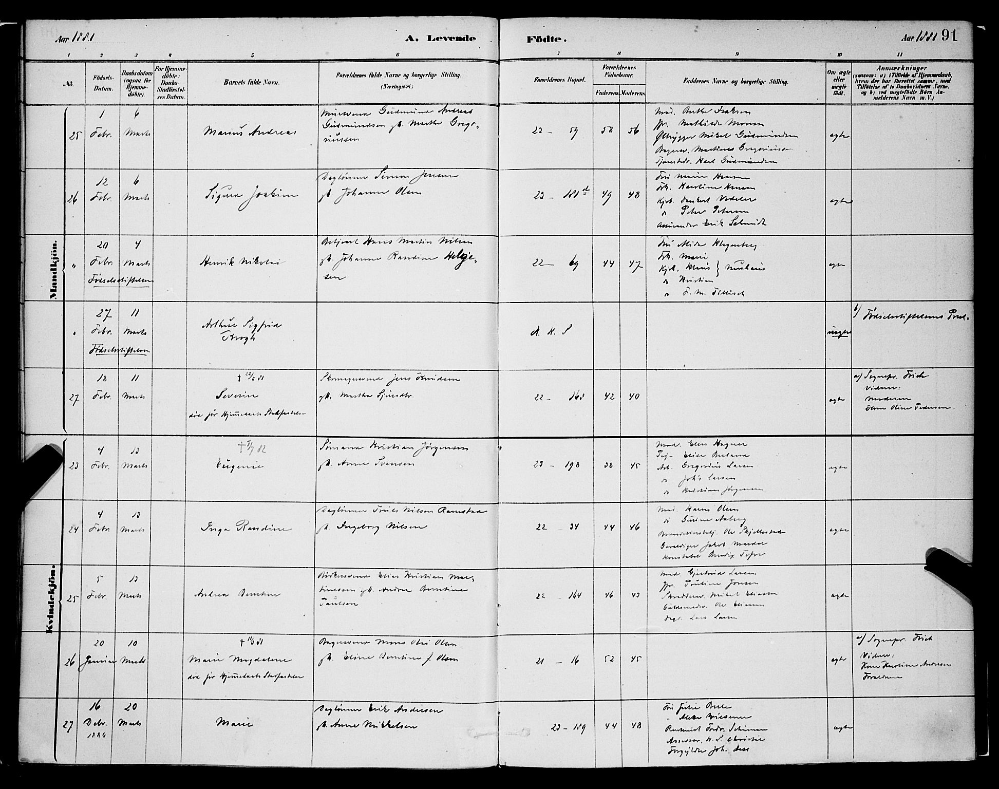 Korskirken sokneprestembete, AV/SAB-A-76101/H/Hab: Klokkerbok nr. B 8, 1878-1887, s. 91