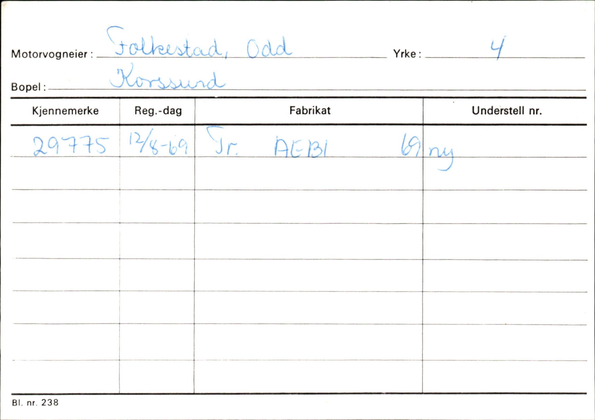 Statens vegvesen, Sogn og Fjordane vegkontor, SAB/A-5301/4/F/L0132: Eigarregister Askvoll A-Å. Balestrand A-Å, 1945-1975, s. 275