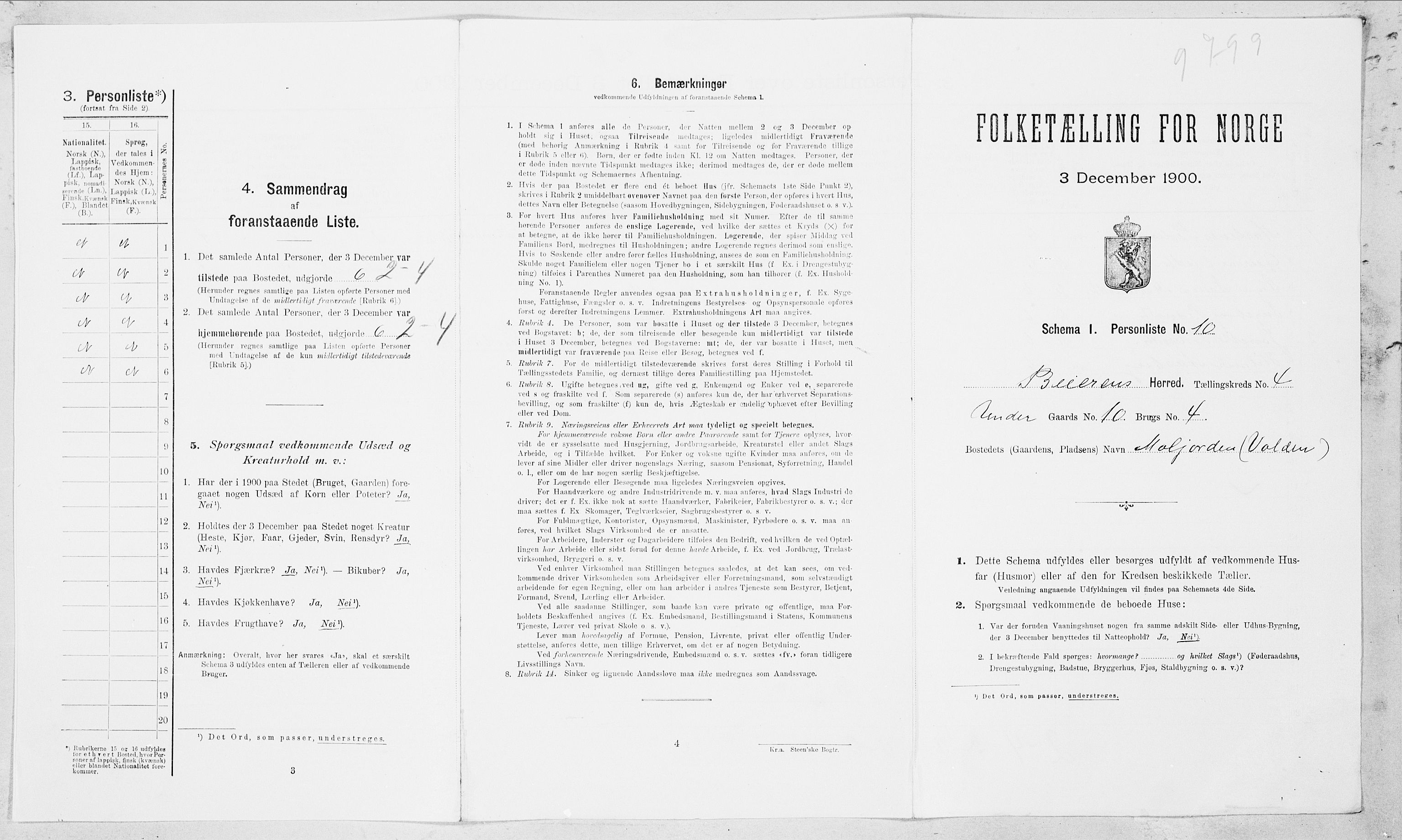 SAT, Folketelling 1900 for 1839 Beiarn herred, 1900, s. 198