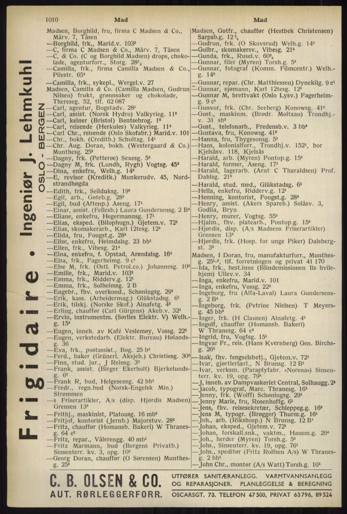 Kristiania/Oslo adressebok, PUBL/-, 1937, s. 1010
