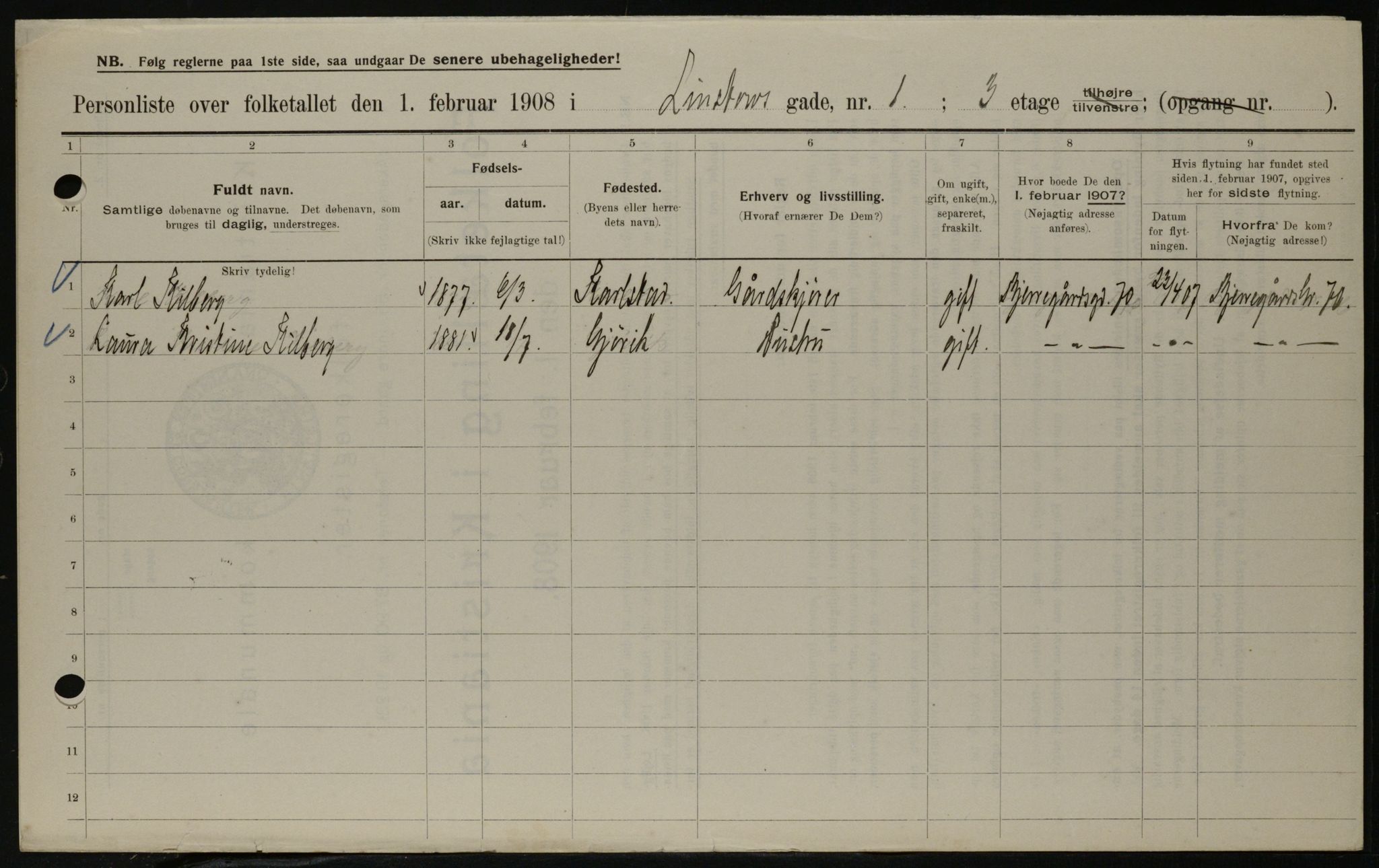 OBA, Kommunal folketelling 1.2.1908 for Kristiania kjøpstad, 1908, s. 51805