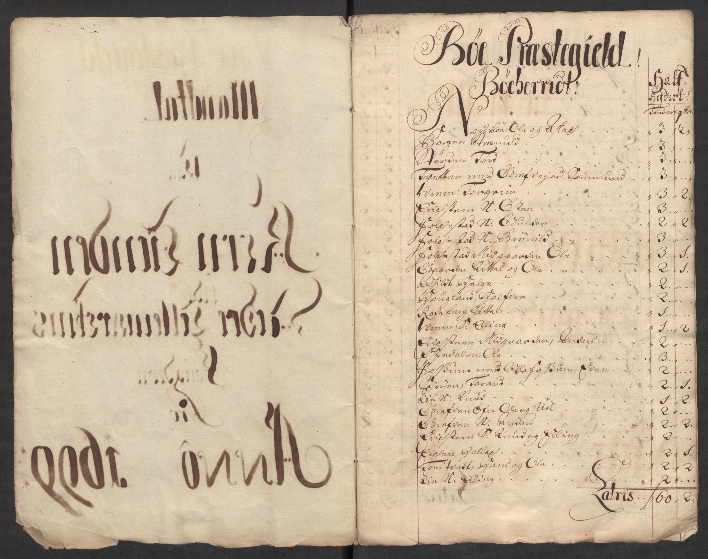 Rentekammeret inntil 1814, Reviderte regnskaper, Fogderegnskap, AV/RA-EA-4092/R36/L2100: Fogderegnskap Øvre og Nedre Telemark og Bamble, 1699, s. 26