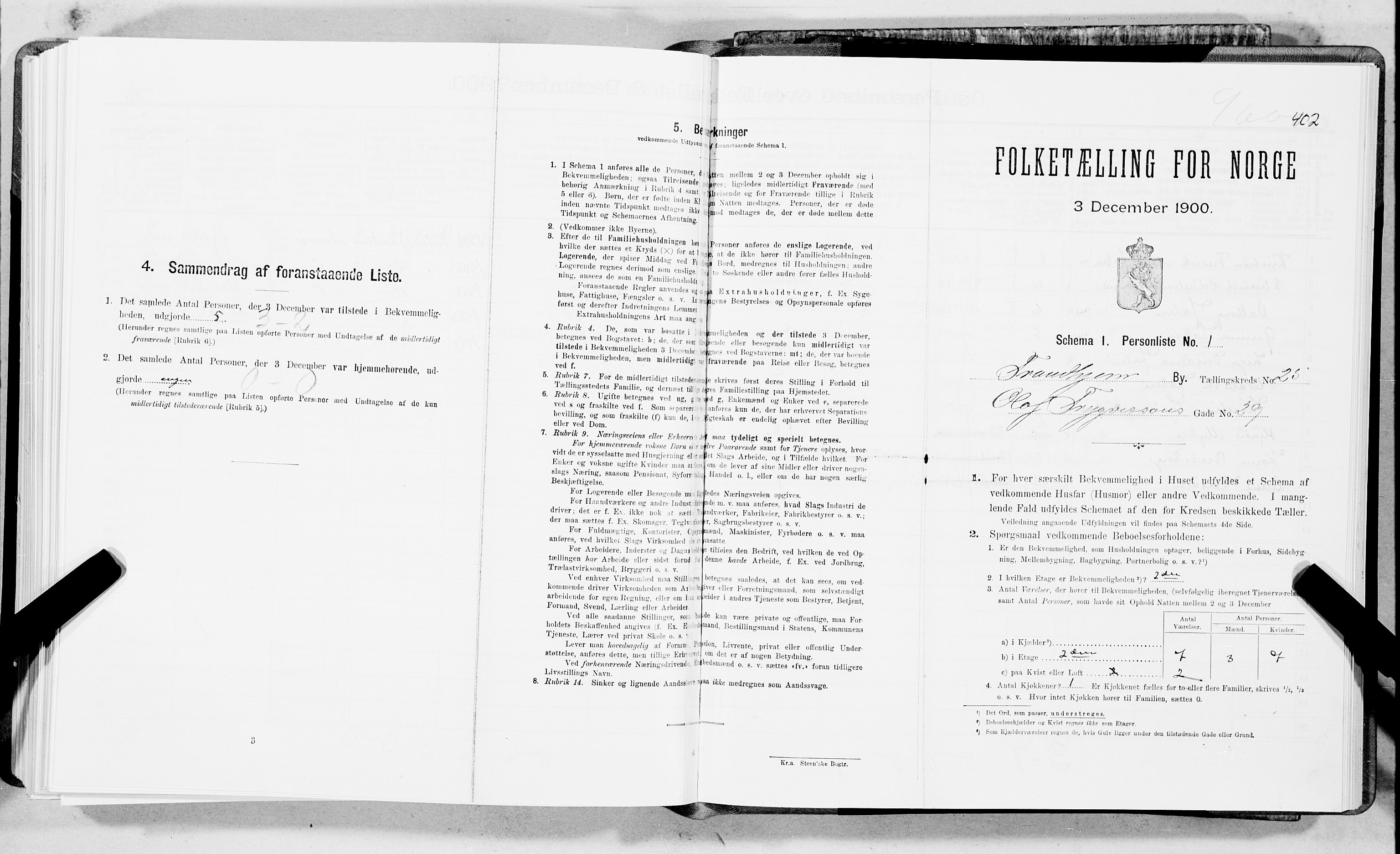 SAT, Folketelling 1900 for 1601 Trondheim kjøpstad, 1900, s. 3888