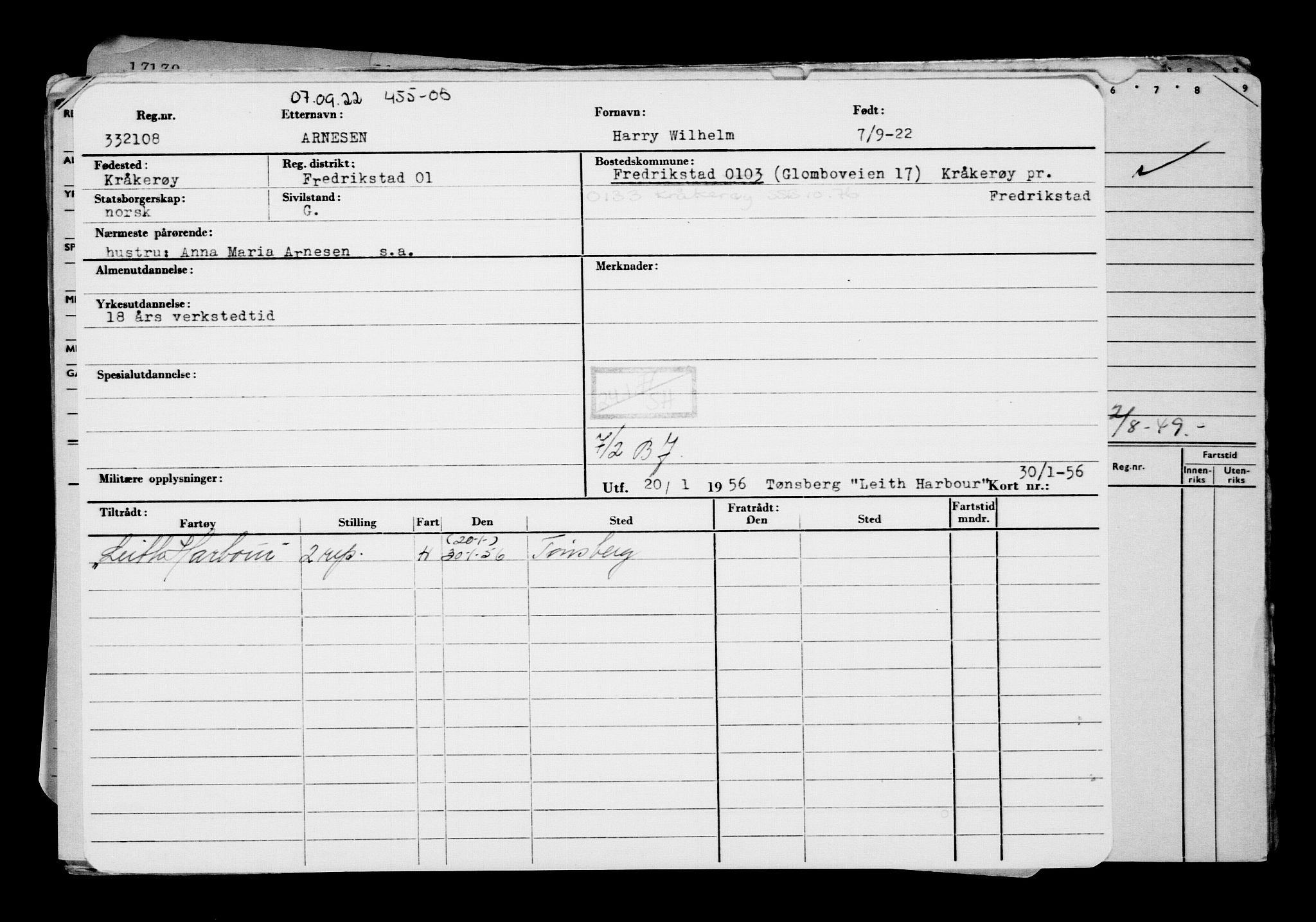 Direktoratet for sjømenn, AV/RA-S-3545/G/Gb/L0210: Hovedkort, 1922, s. 442