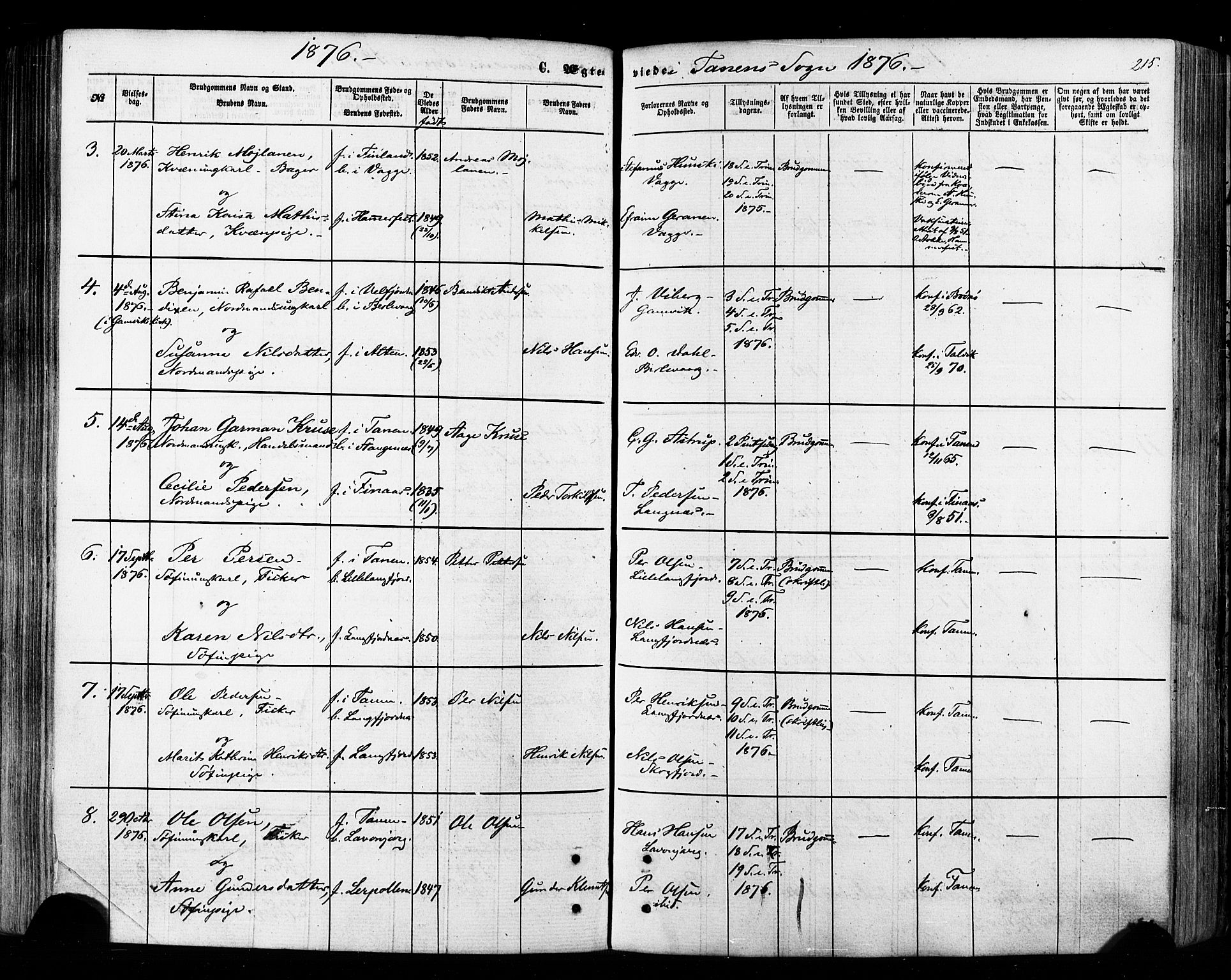 Tana sokneprestkontor, AV/SATØ-S-1334/H/Ha/L0002kirke: Ministerialbok nr. 2 /1, 1861-1877, s. 215