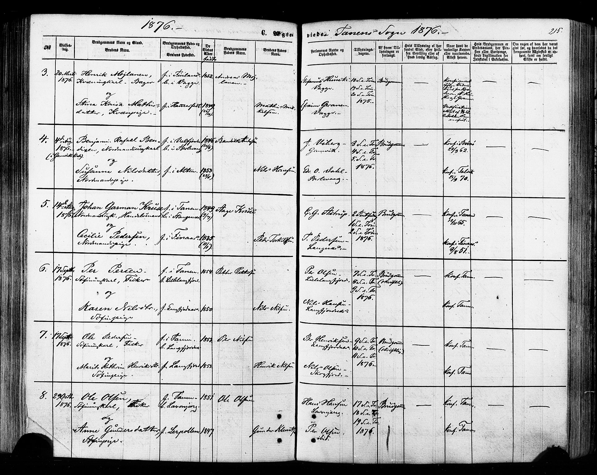 Tana sokneprestkontor, SATØ/S-1334/H/Ha/L0002kirke: Ministerialbok nr. 2 /1, 1861-1877, s. 215