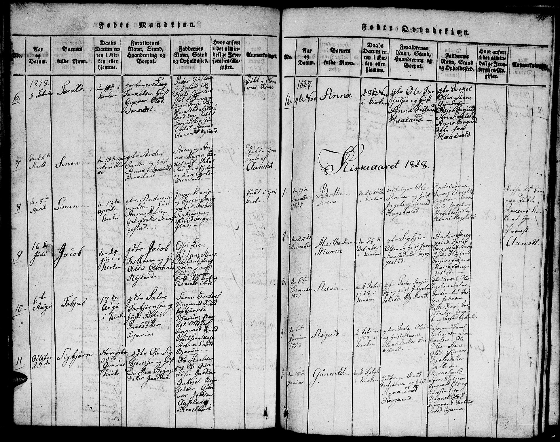 Hægebostad sokneprestkontor, AV/SAK-1111-0024/F/Fb/Fba/L0001: Klokkerbok nr. B 1, 1815-1844, s. 47