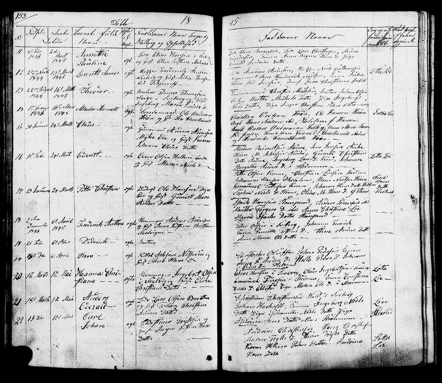 Hurum kirkebøker, AV/SAKO-A-229/G/Ga/L0002: Klokkerbok nr. I 2, 1827-1857, s. 153