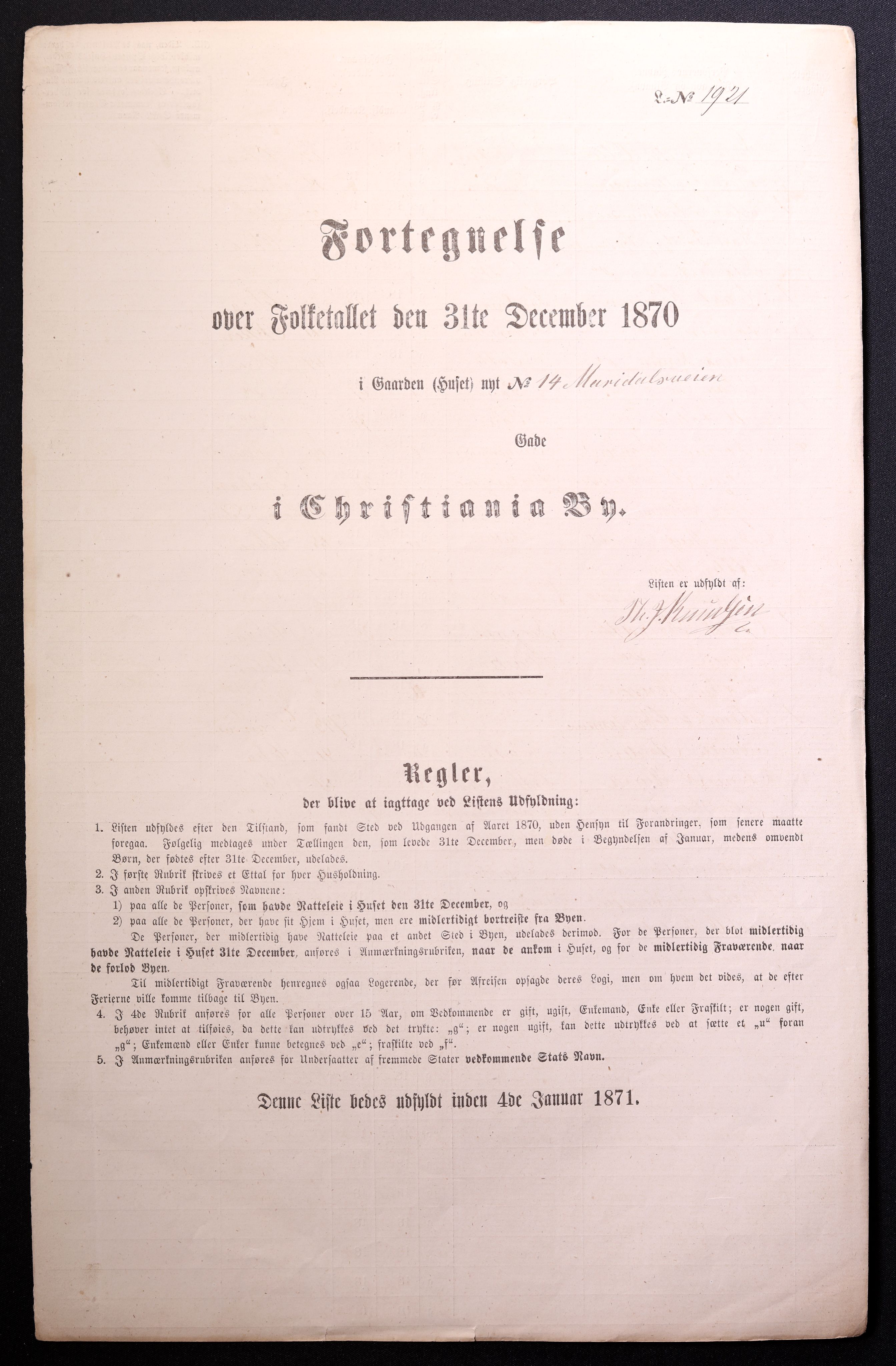 RA, Folketelling 1870 for 0301 Kristiania kjøpstad, 1870, s. 2030