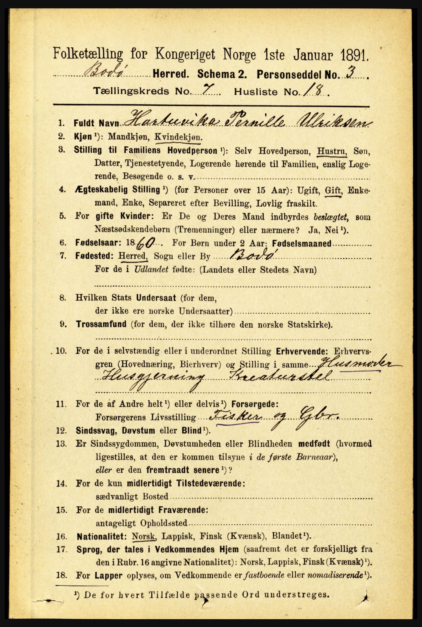 RA, Folketelling 1891 for 1843 Bodø herred, 1891, s. 4753
