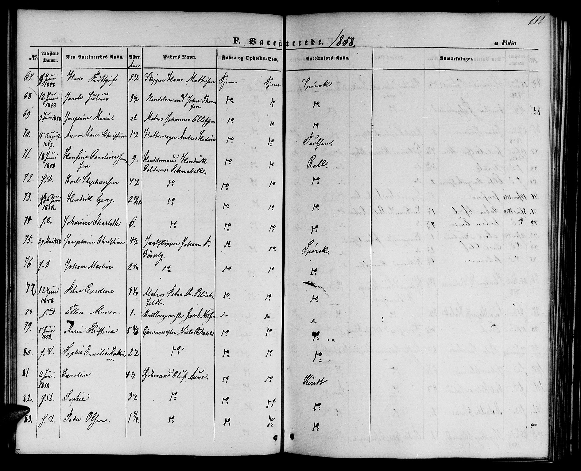 Ministerialprotokoller, klokkerbøker og fødselsregistre - Sør-Trøndelag, SAT/A-1456/602/L0113: Ministerialbok nr. 602A11, 1849-1861, s. 111