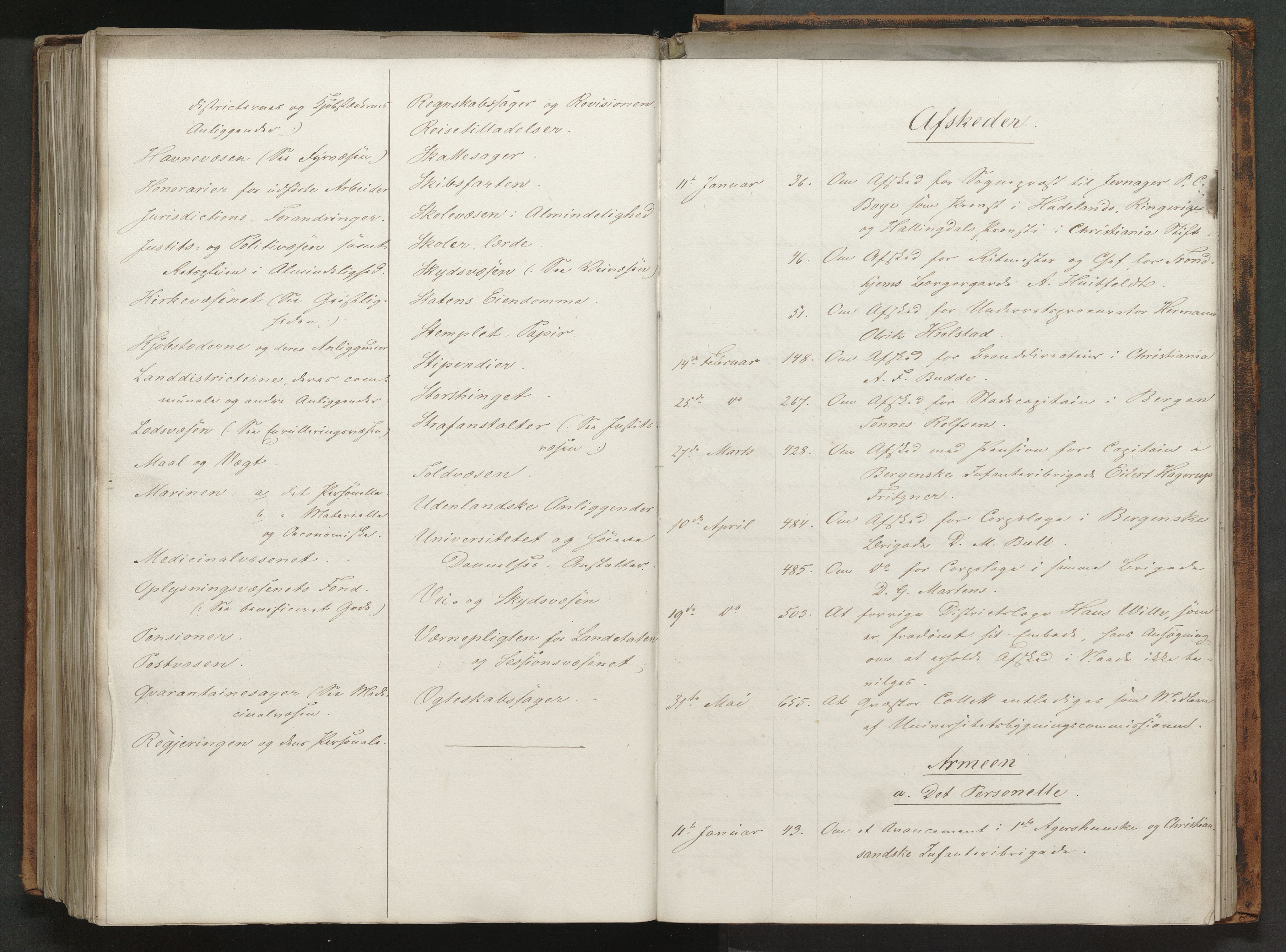 Statsrådssekretariatet, AV/RA-S-1001/A/Ab/L0073: Kgl. res. 1. halvår, 1851