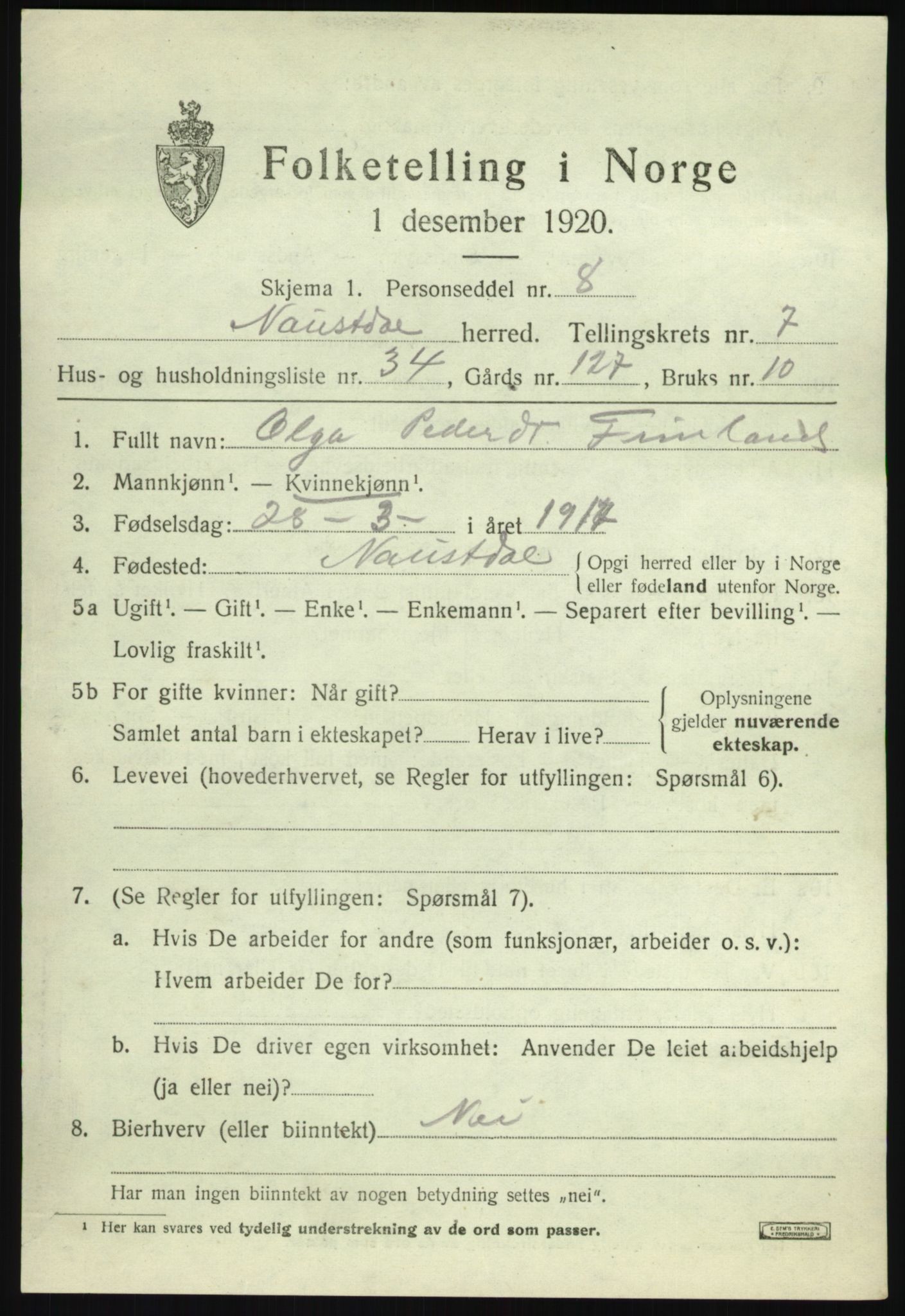 SAB, Folketelling 1920 for 1433 Naustdal herred, 1920, s. 4553