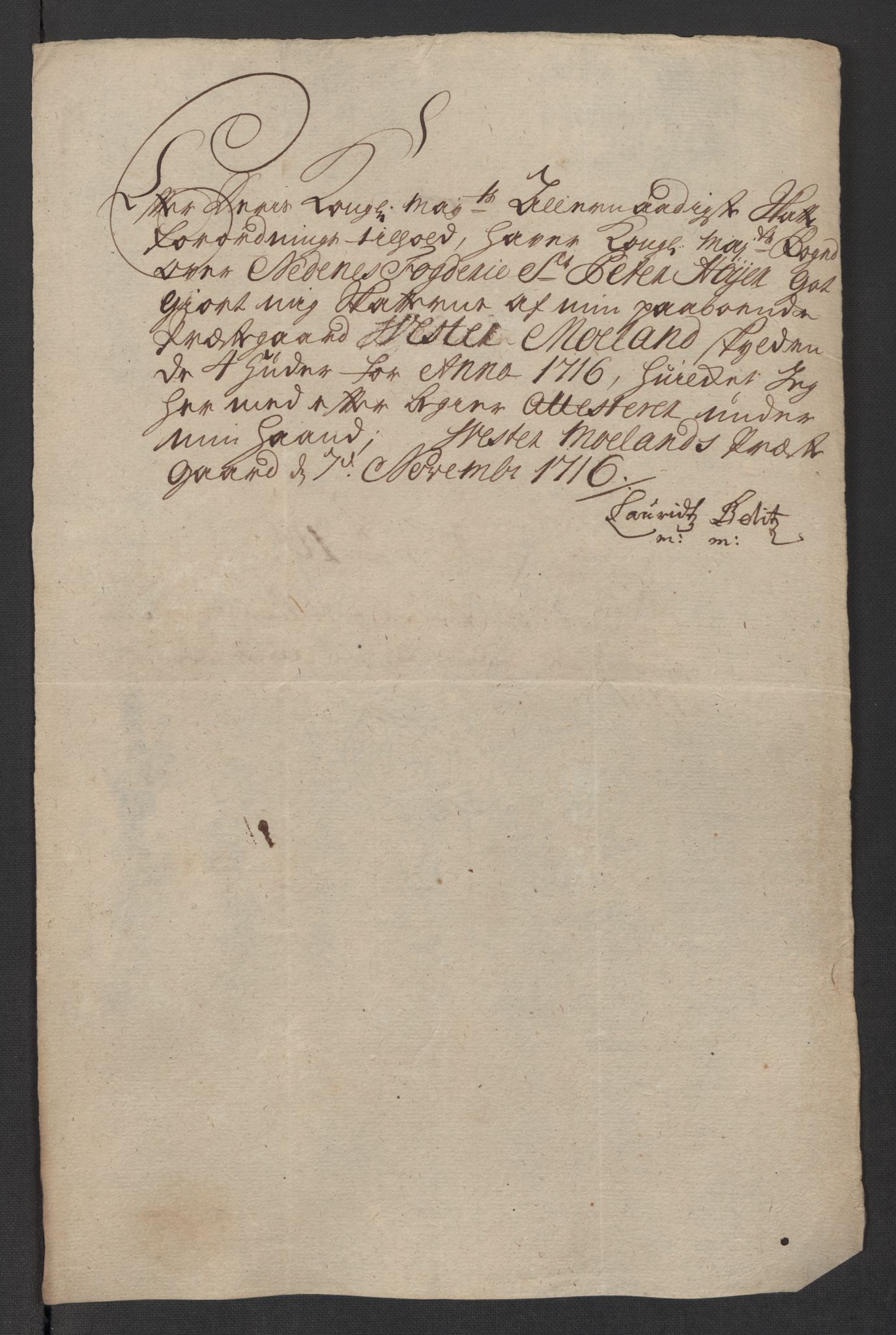 Rentekammeret inntil 1814, Reviderte regnskaper, Fogderegnskap, AV/RA-EA-4092/R39/L2325: Fogderegnskap Nedenes, 1716, s. 280