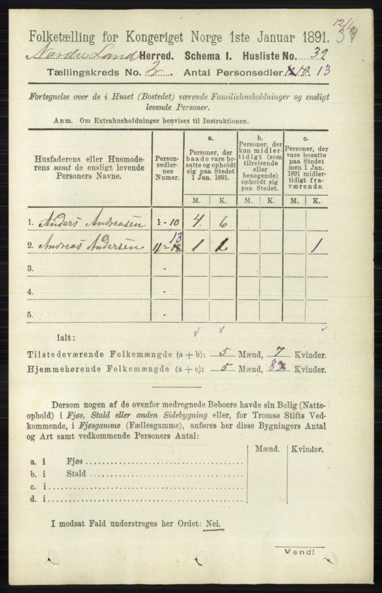 RA, Folketelling 1891 for 0538 Nordre Land herred, 1891, s. 569