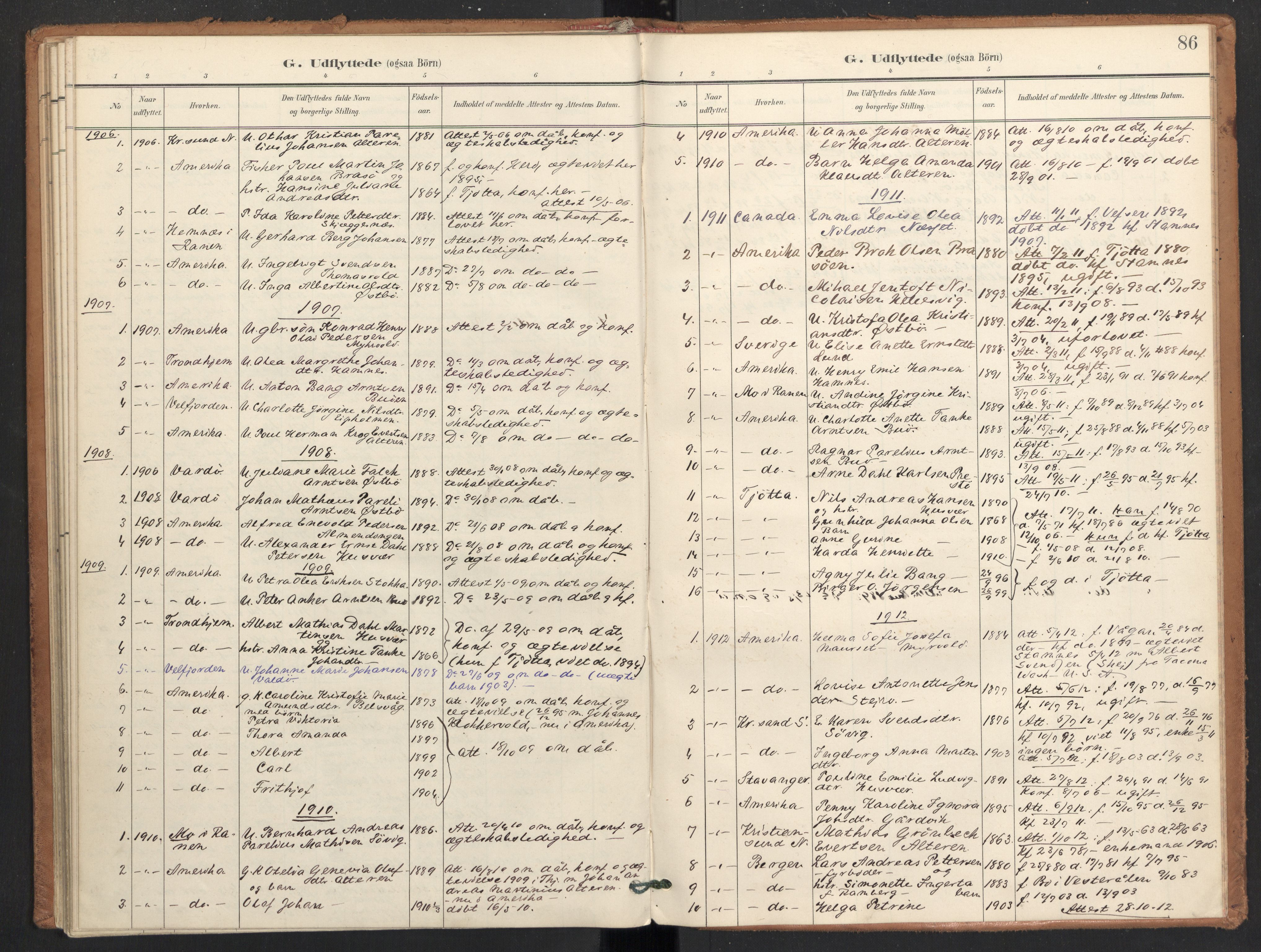 Ministerialprotokoller, klokkerbøker og fødselsregistre - Nordland, AV/SAT-A-1459/830/L0454: Ministerialbok nr. 830A18, 1897-1913, s. 86
