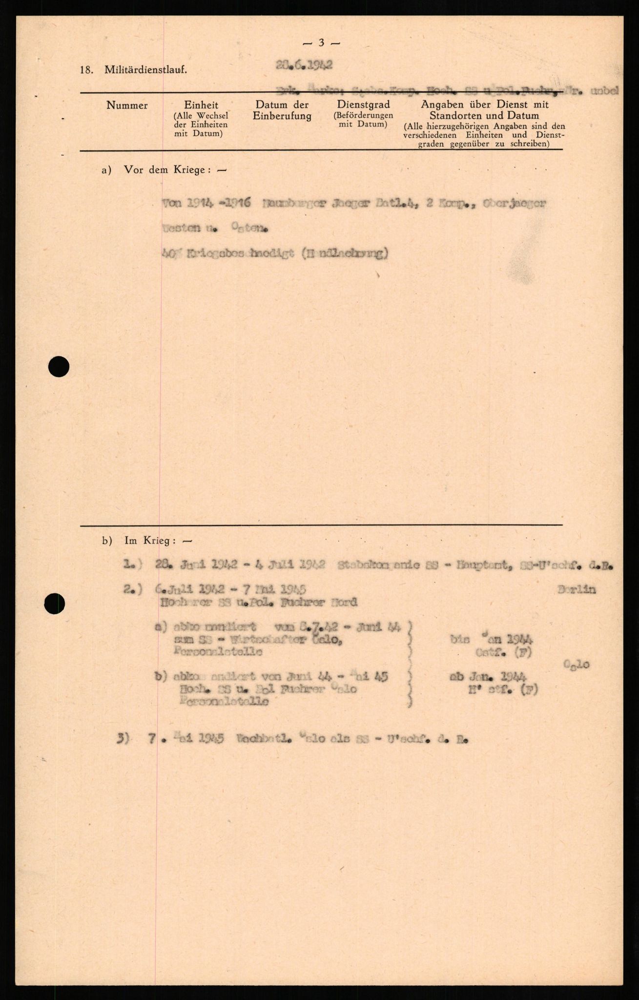 Forsvaret, Forsvarets overkommando II, AV/RA-RAFA-3915/D/Db/L0021: CI Questionaires. Tyske okkupasjonsstyrker i Norge. Tyskere., 1945-1946, s. 334