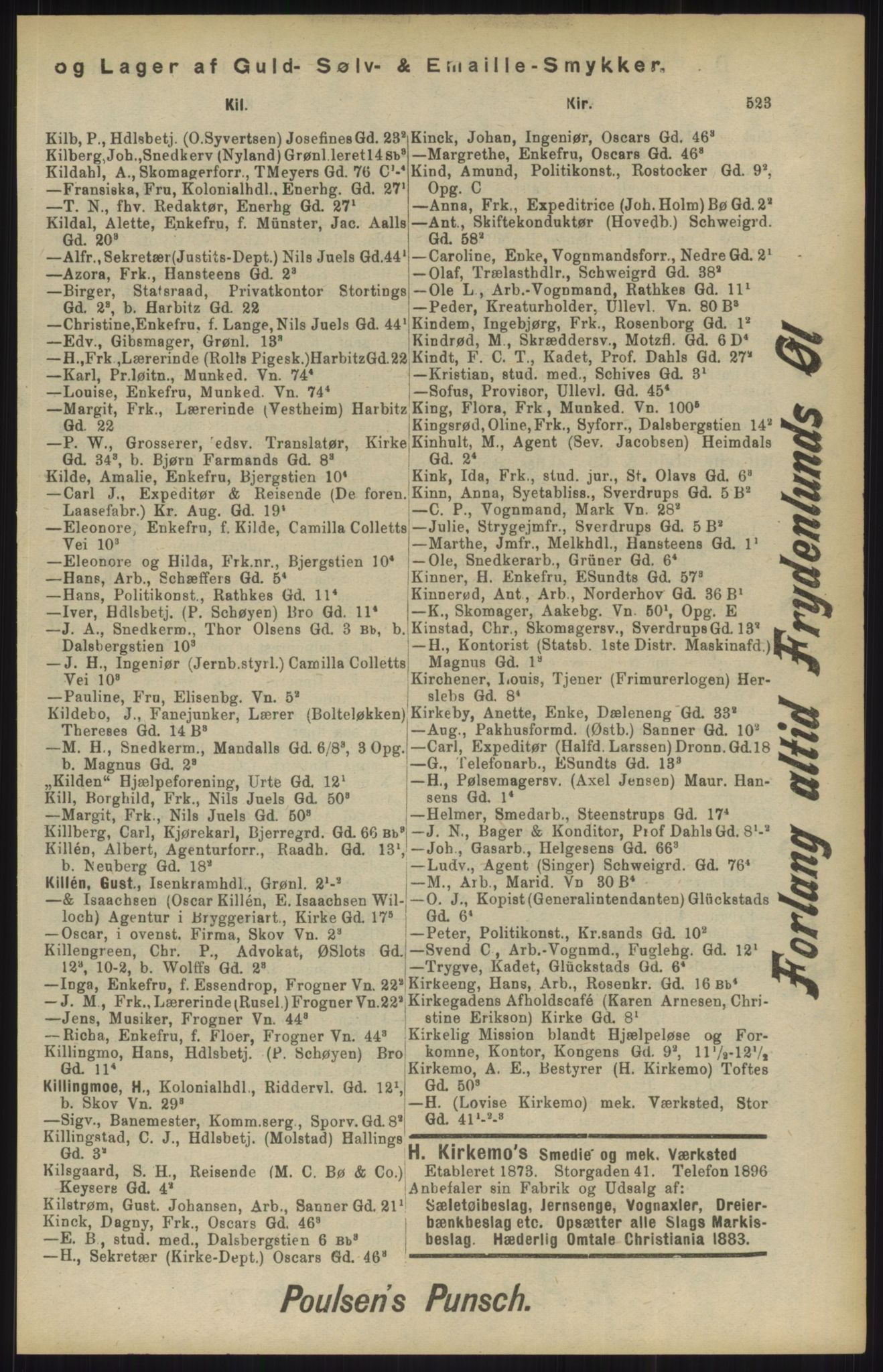 Kristiania/Oslo adressebok, PUBL/-, 1904, s. 523