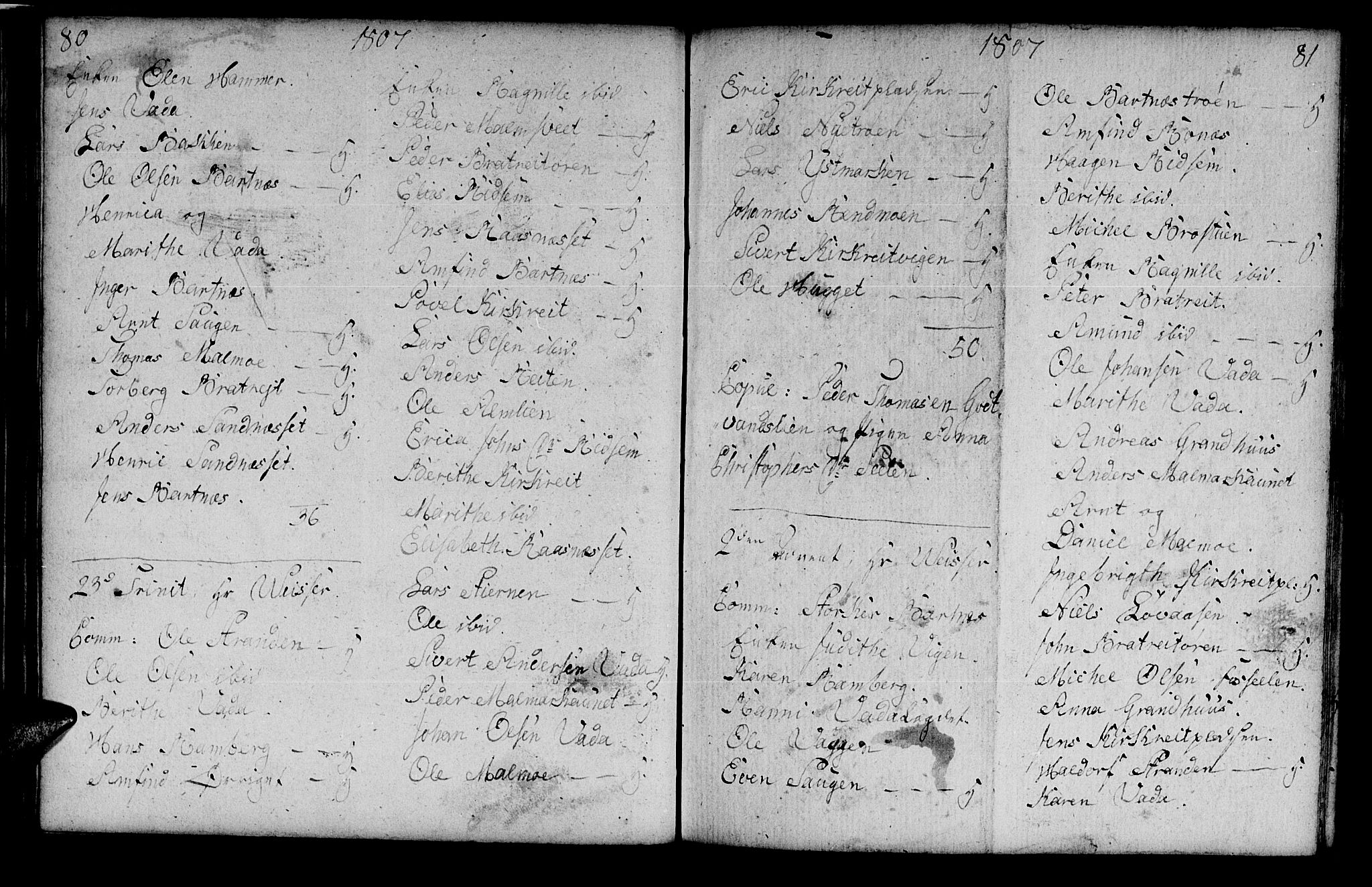 Ministerialprotokoller, klokkerbøker og fødselsregistre - Nord-Trøndelag, SAT/A-1458/745/L0432: Klokkerbok nr. 745C01, 1802-1814, s. 80-81