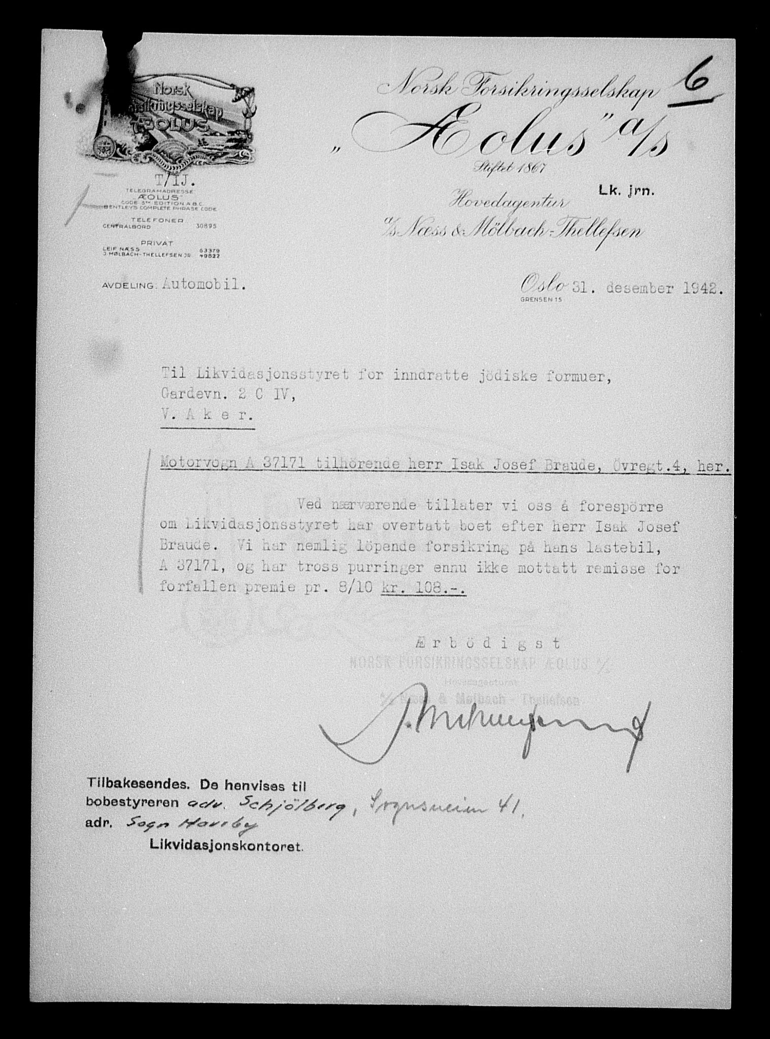 Justisdepartementet, Tilbakeføringskontoret for inndratte formuer, AV/RA-S-1564/H/Hc/Hcc/L0927: --, 1945-1947, s. 510