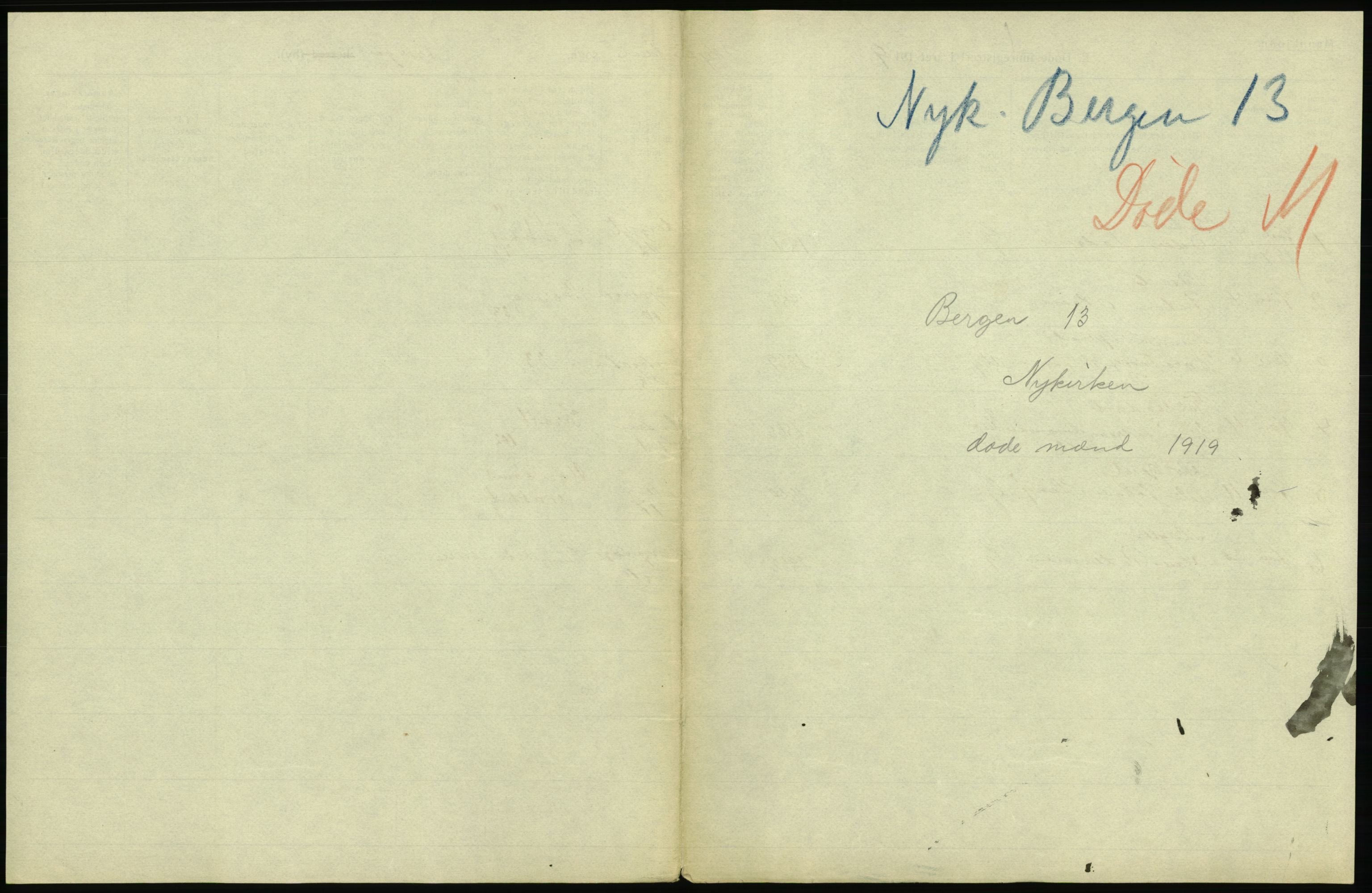 Statistisk sentralbyrå, Sosiodemografiske emner, Befolkning, RA/S-2228/D/Df/Dfb/Dfbi/L0035: Bergen: Gifte, døde, dødfødte., 1919, s. 567