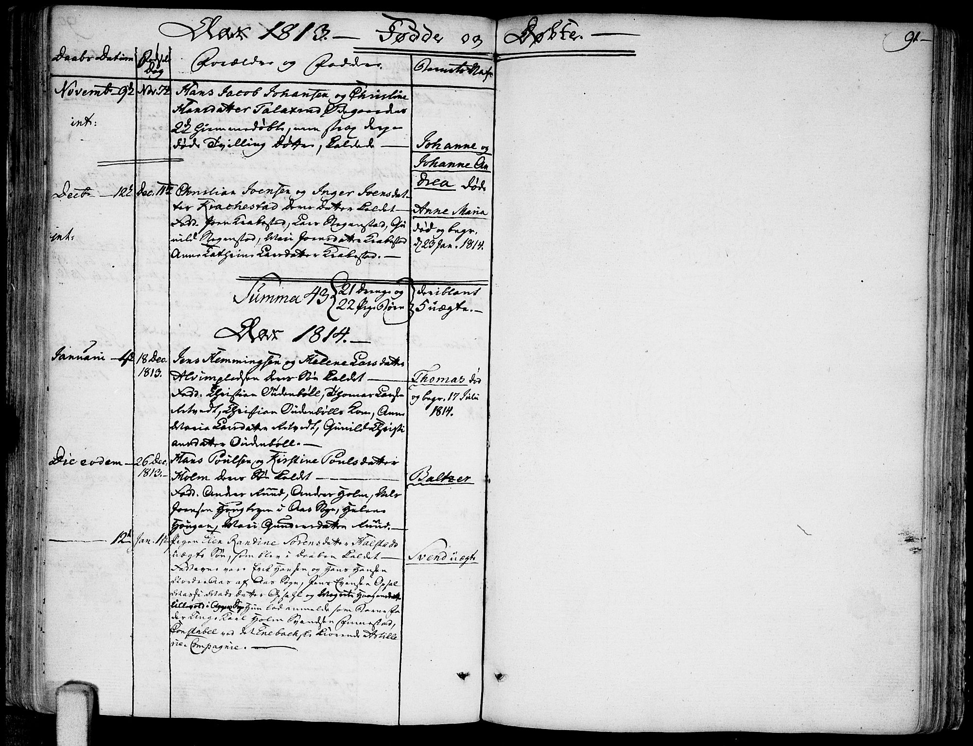 Kråkstad prestekontor Kirkebøker, SAO/A-10125a/F/Fa/L0002: Ministerialbok nr. I 2, 1786-1814, s. 91