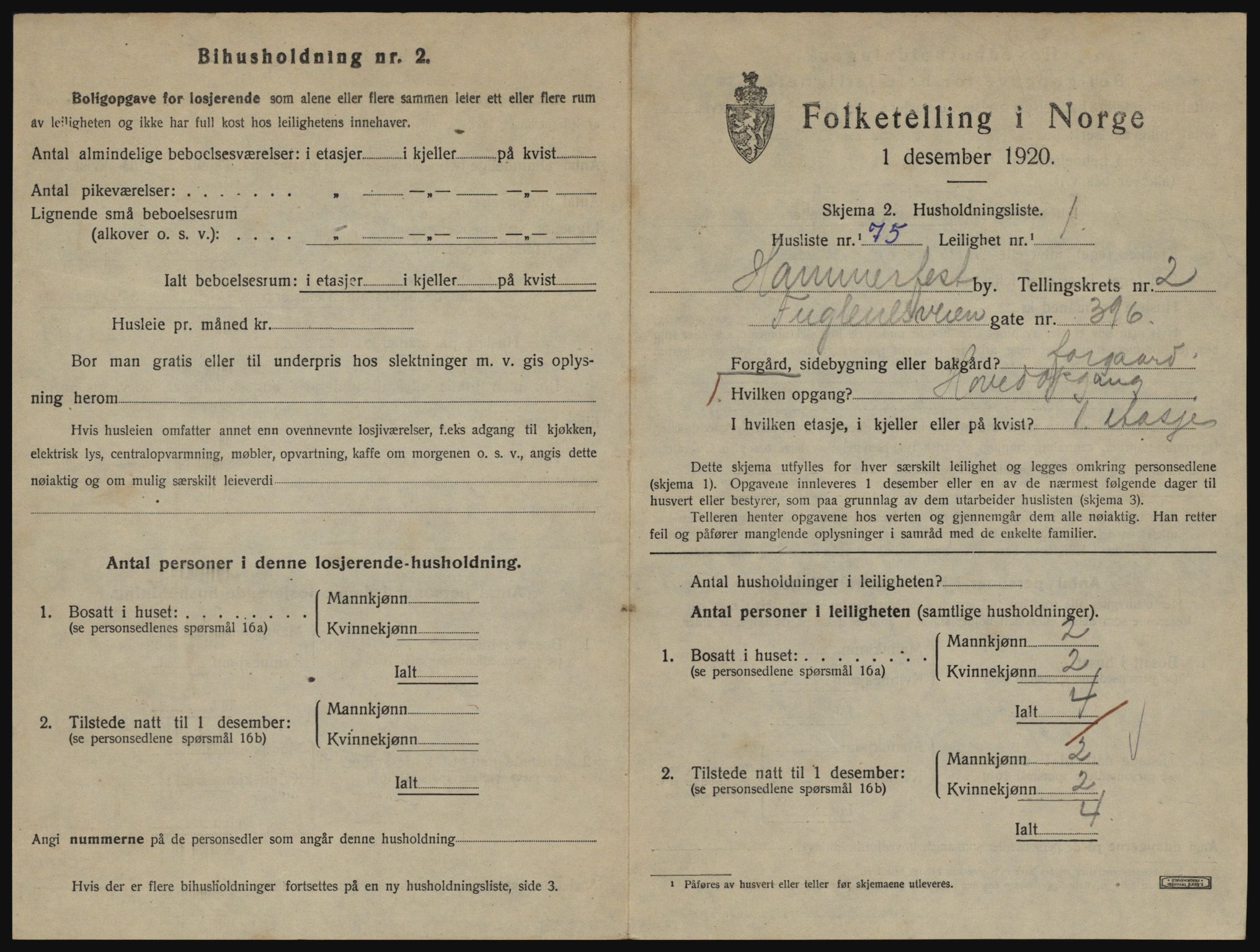 SATØ, Folketelling 1920 for 2001 Hammerfest kjøpstad, 1920, s. 2080