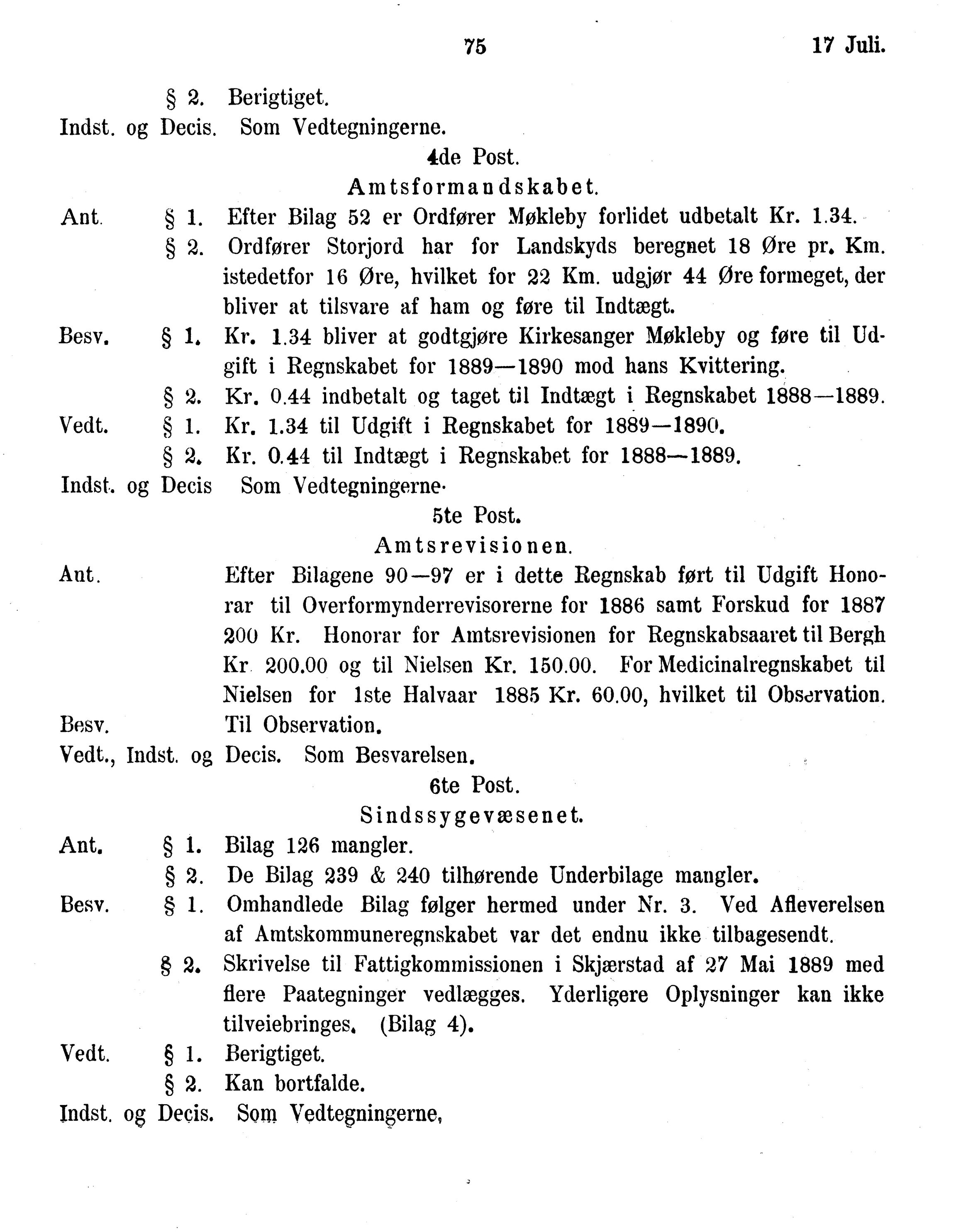 Nordland Fylkeskommune. Fylkestinget, AIN/NFK-17/176/A/Ac/L0015: Fylkestingsforhandlinger 1886-1890, 1886-1890