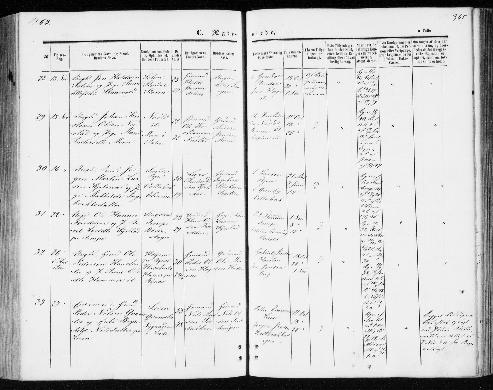 Ministerialprotokoller, klokkerbøker og fødselsregistre - Sør-Trøndelag, SAT/A-1456/606/L0292: Ministerialbok nr. 606A07, 1856-1865, s. 365