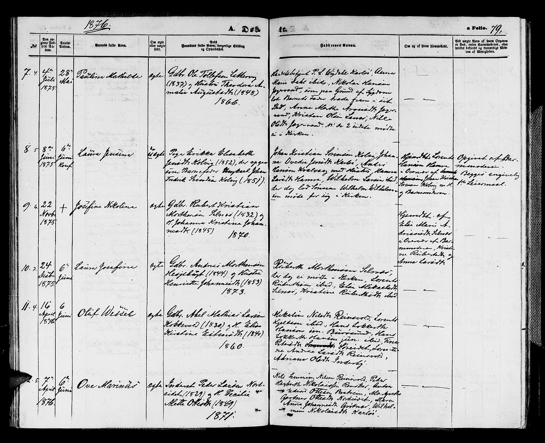 Karlsøy sokneprestembete, AV/SATØ-S-1299/H/Ha/Hab/L0003klokker: Klokkerbok nr. 3, 1862-1877, s. 79