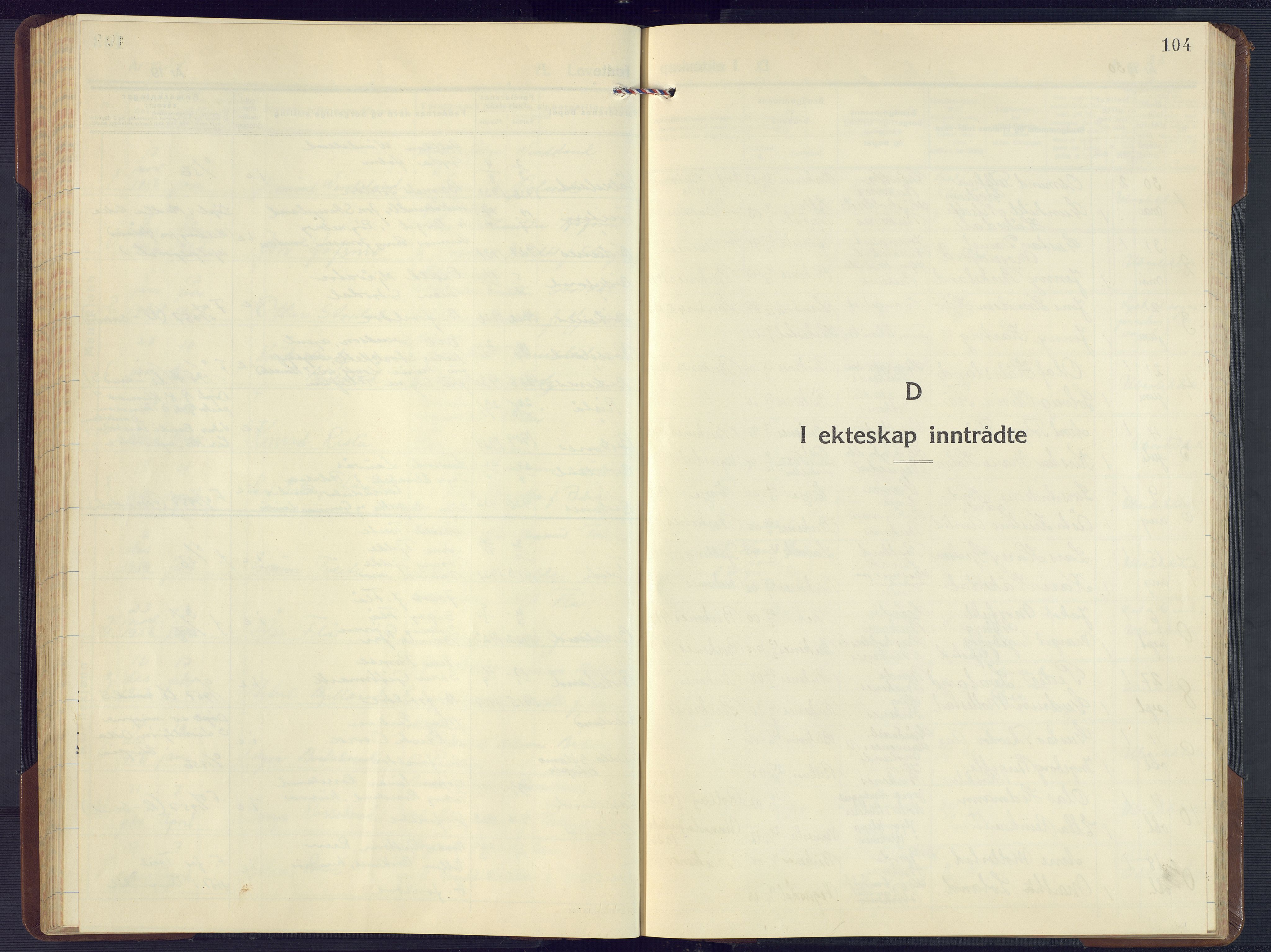 Birkenes sokneprestkontor, AV/SAK-1111-0004/F/Fb/L0005: Klokkerbok nr. B 5, 1930-1957, s. 104