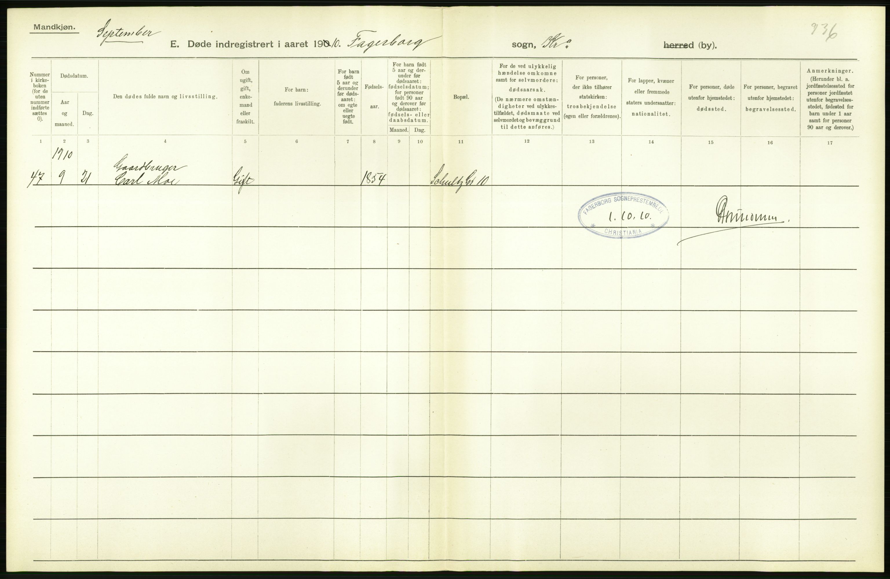 Statistisk sentralbyrå, Sosiodemografiske emner, Befolkning, AV/RA-S-2228/D/Df/Dfa/Dfah/L0008: Kristiania: Døde, 1910, s. 872