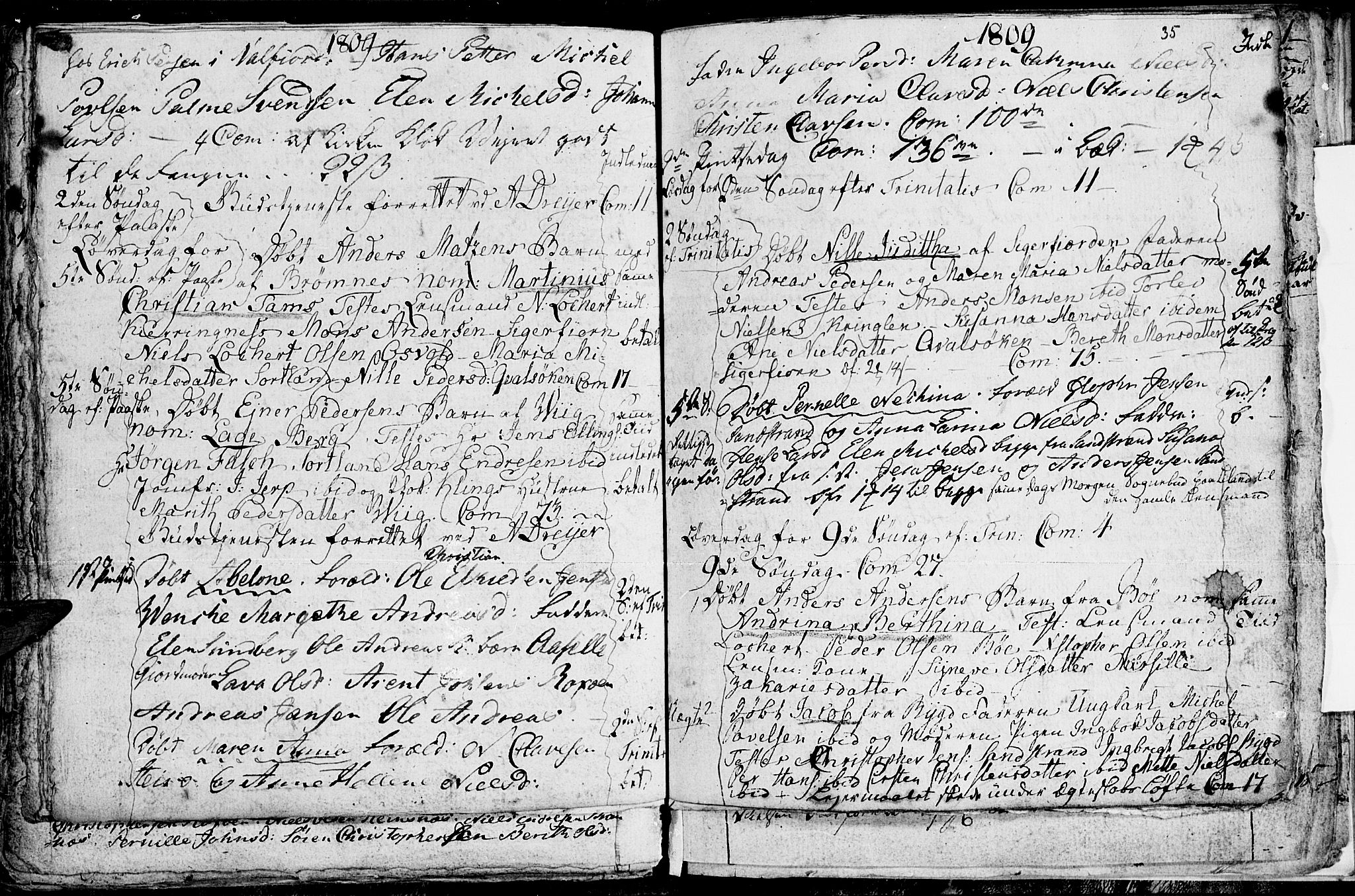 Ministerialprotokoller, klokkerbøker og fødselsregistre - Nordland, AV/SAT-A-1459/895/L1367: Ministerialbok nr. 895A02, 1795-1811, s. 35