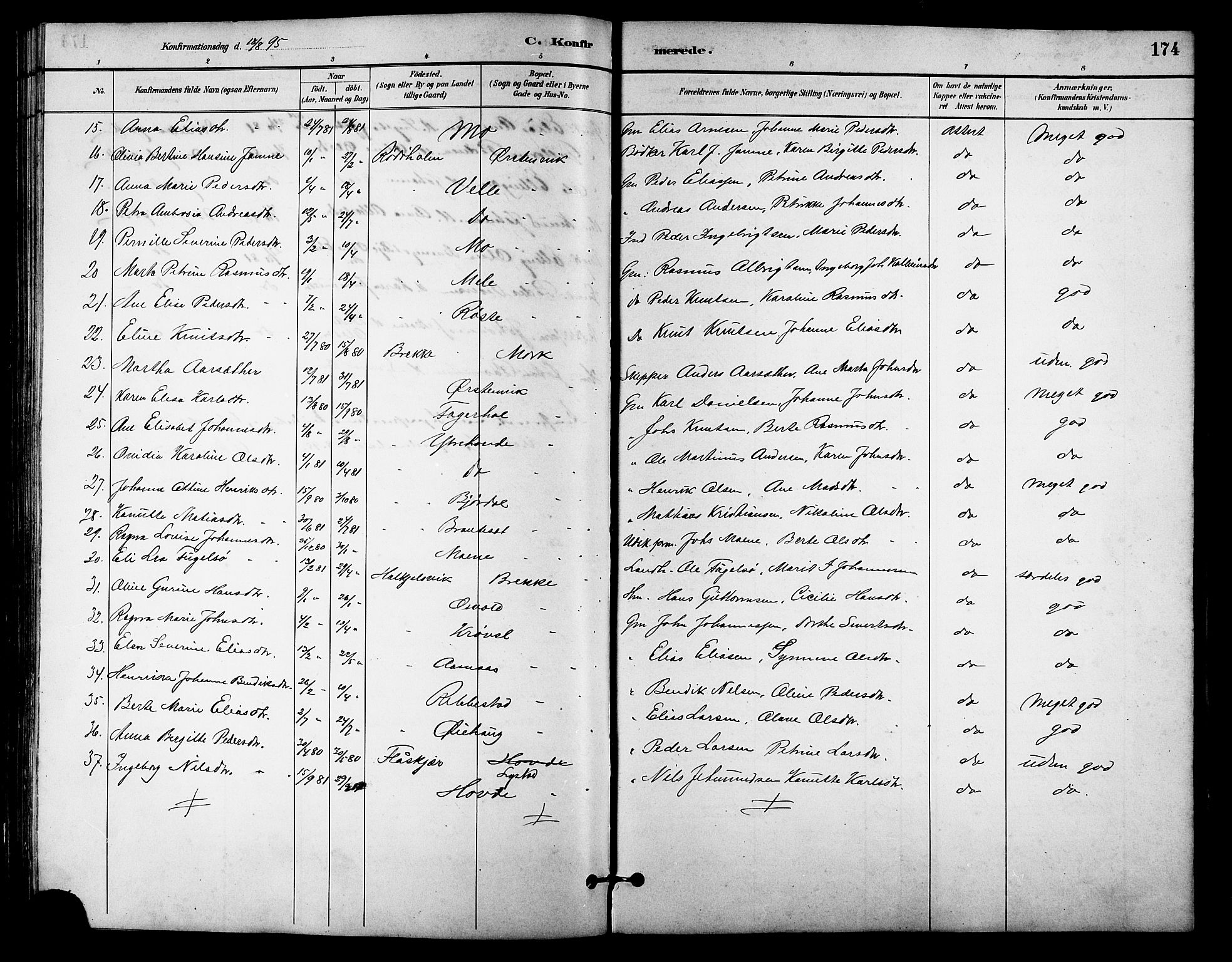 Ministerialprotokoller, klokkerbøker og fødselsregistre - Møre og Romsdal, AV/SAT-A-1454/513/L0189: Klokkerbok nr. 513C03, 1883-1904, s. 174