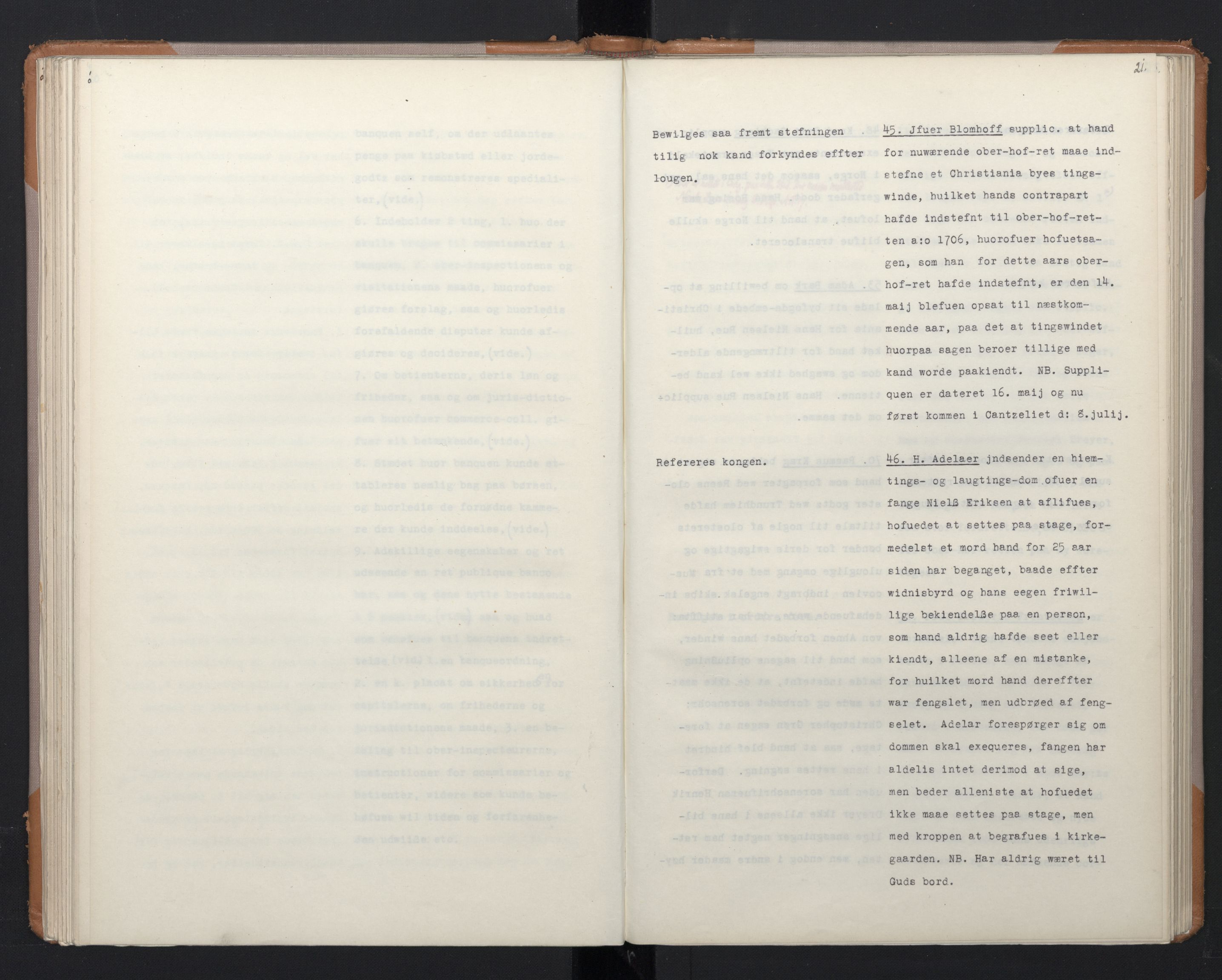 Avskriftsamlingen, RA/EA-4022/F/Fa/L0073: Supplikker, 1705, s. 100