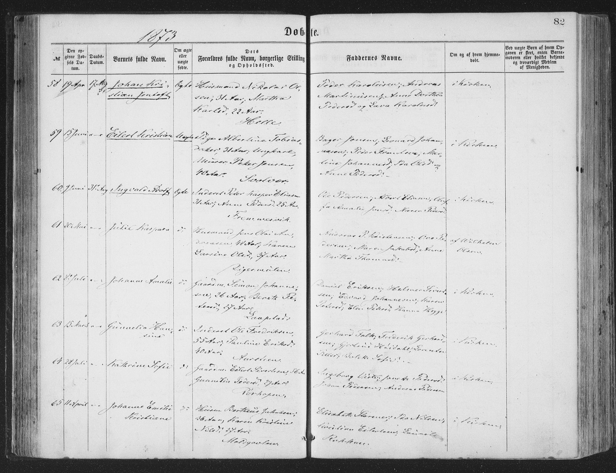 Ministerialprotokoller, klokkerbøker og fødselsregistre - Nordland, SAT/A-1459/874/L1057: Ministerialbok nr. 874A01, 1866-1877, s. 82