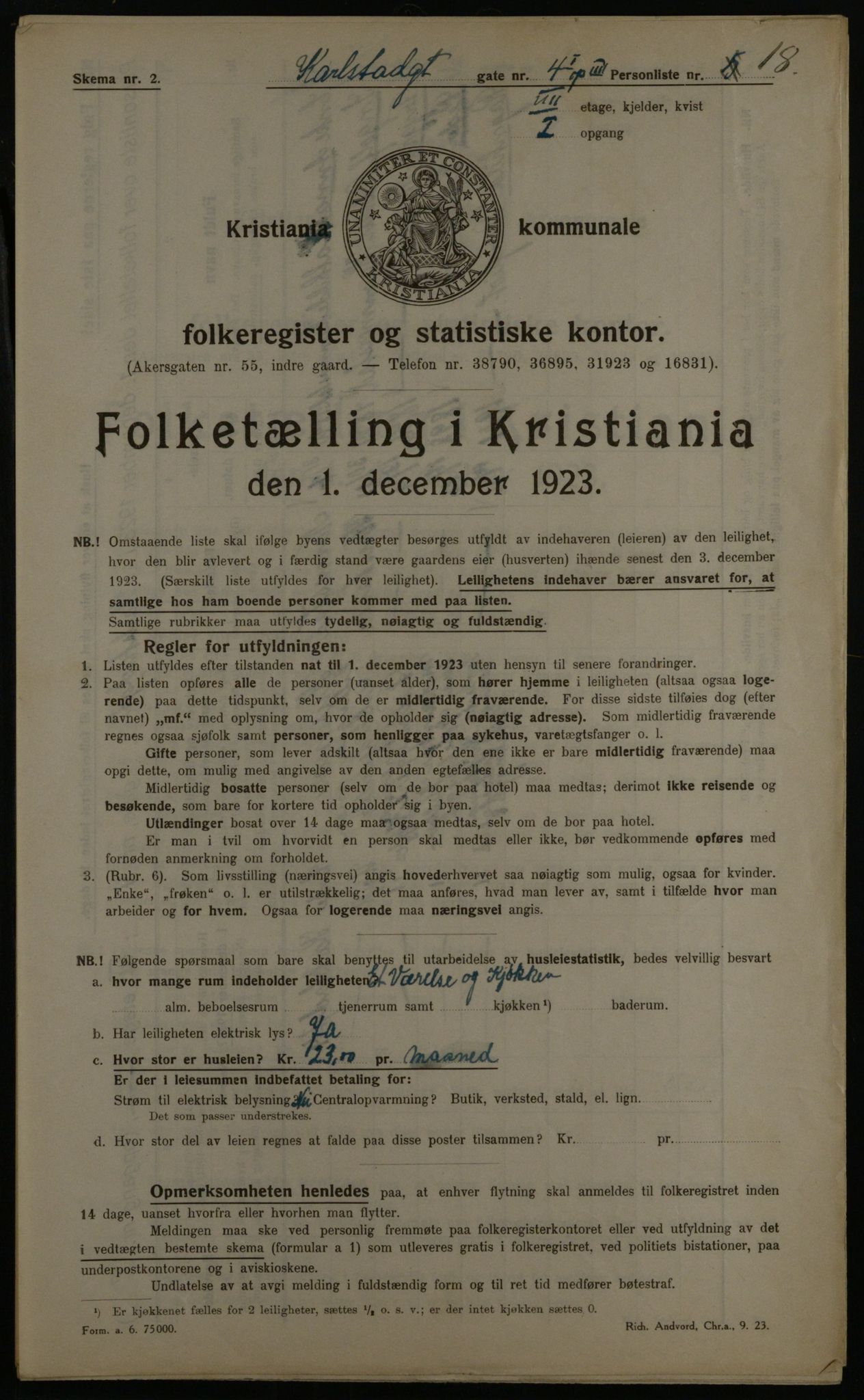 OBA, Kommunal folketelling 1.12.1923 for Kristiania, 1923, s. 54627