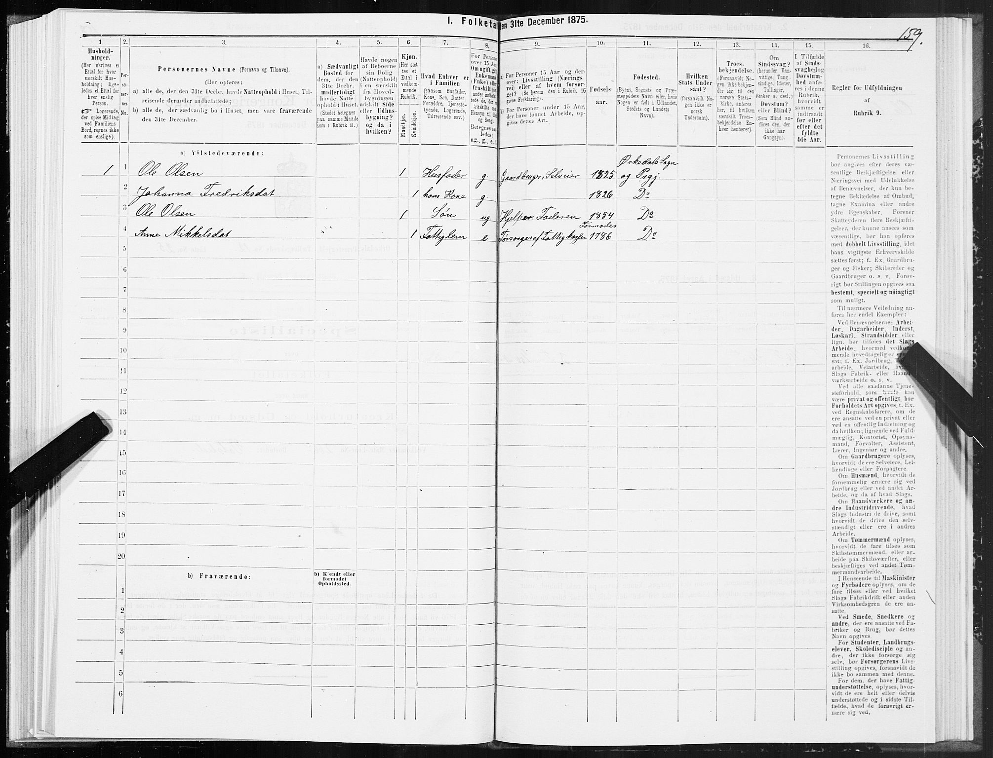 SAT, Folketelling 1875 for 1638P Orkdal prestegjeld, 1875, s. 6159