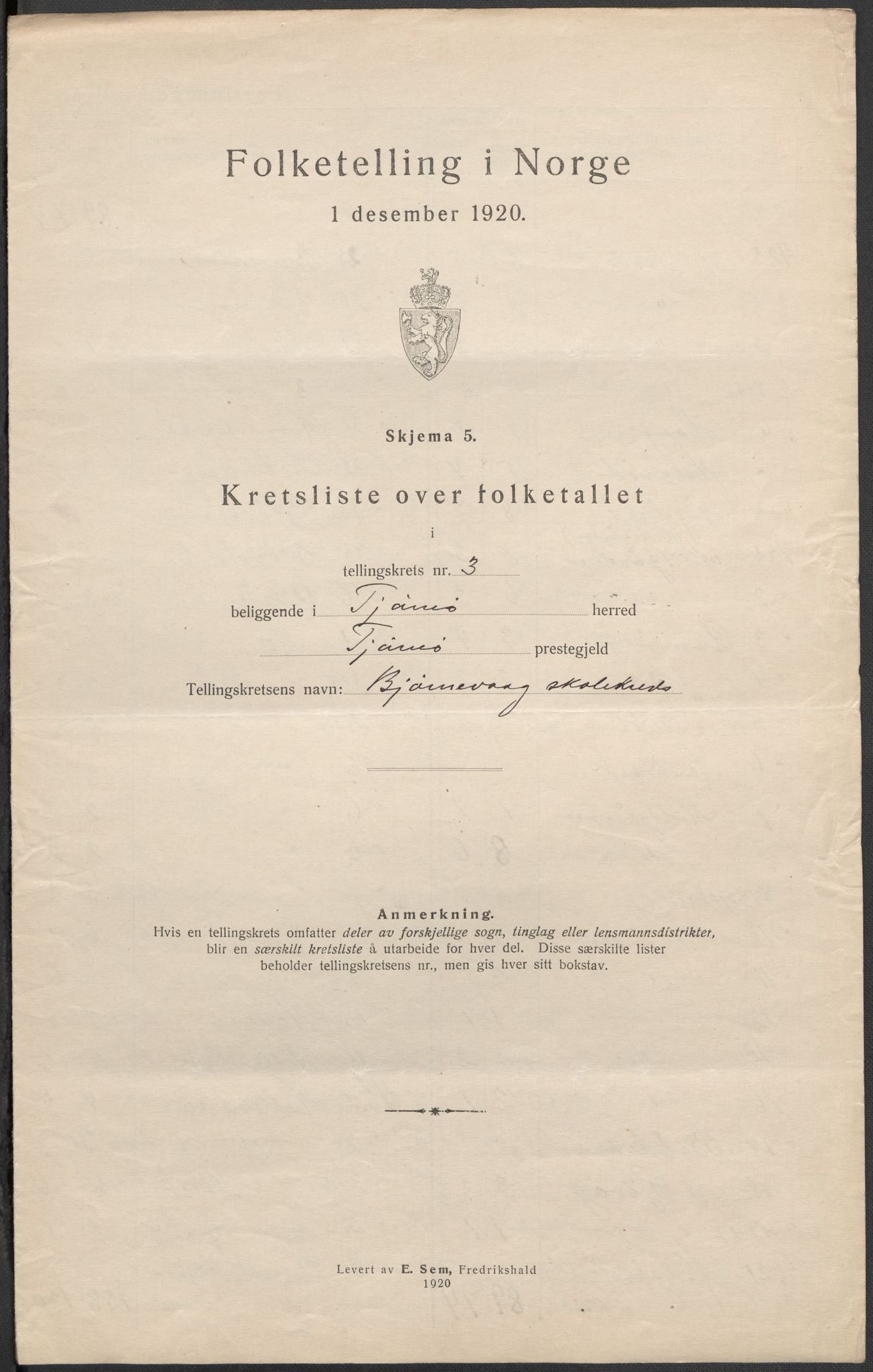 SAKO, Folketelling 1920 for 0723 Tjøme herred, 1920, s. 22
