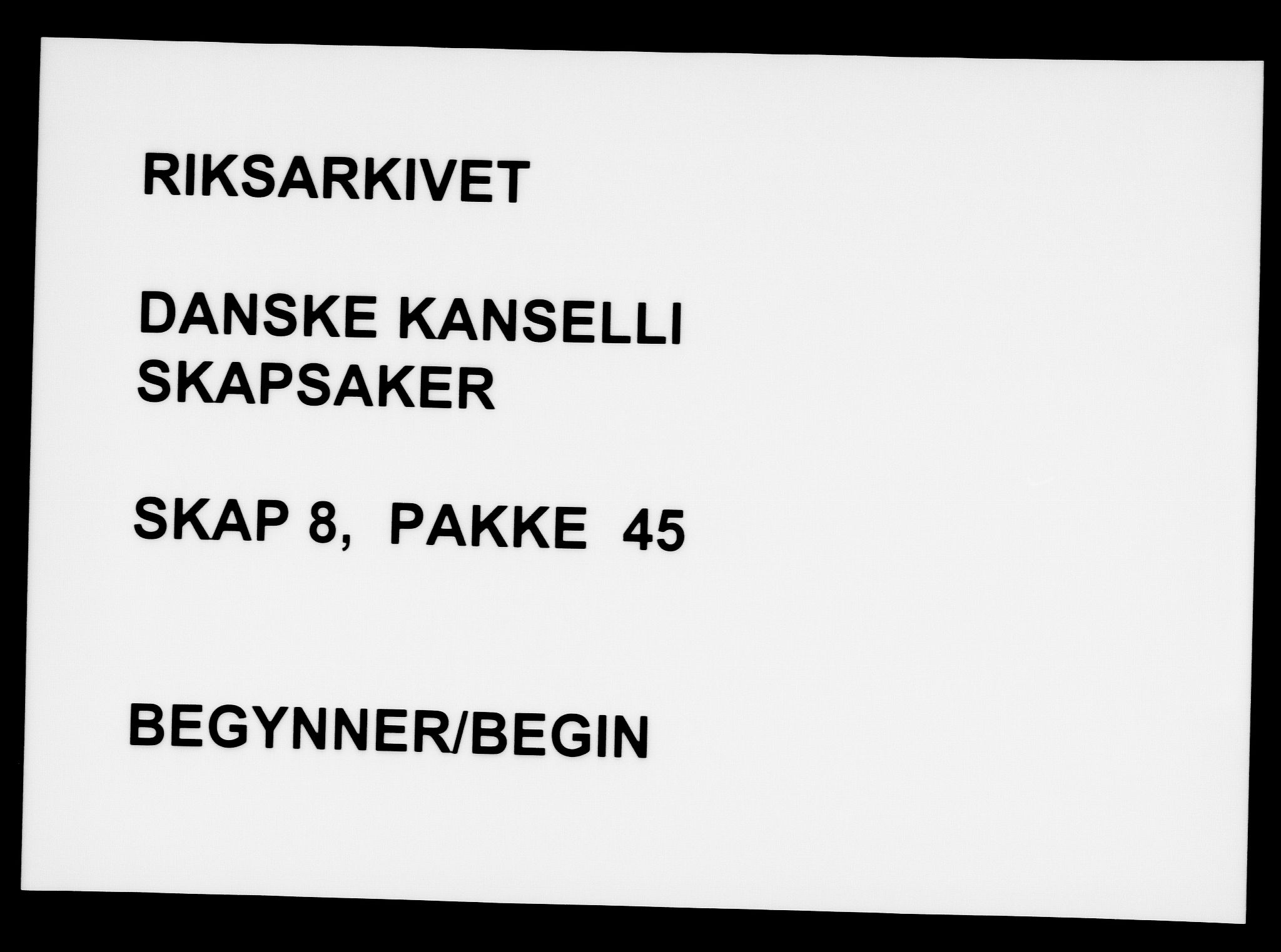 Danske Kanselli, Skapsaker, AV/RA-EA-4061/F/L0001: Skap 8, pakke 19-45, 1617-1737, s. 402