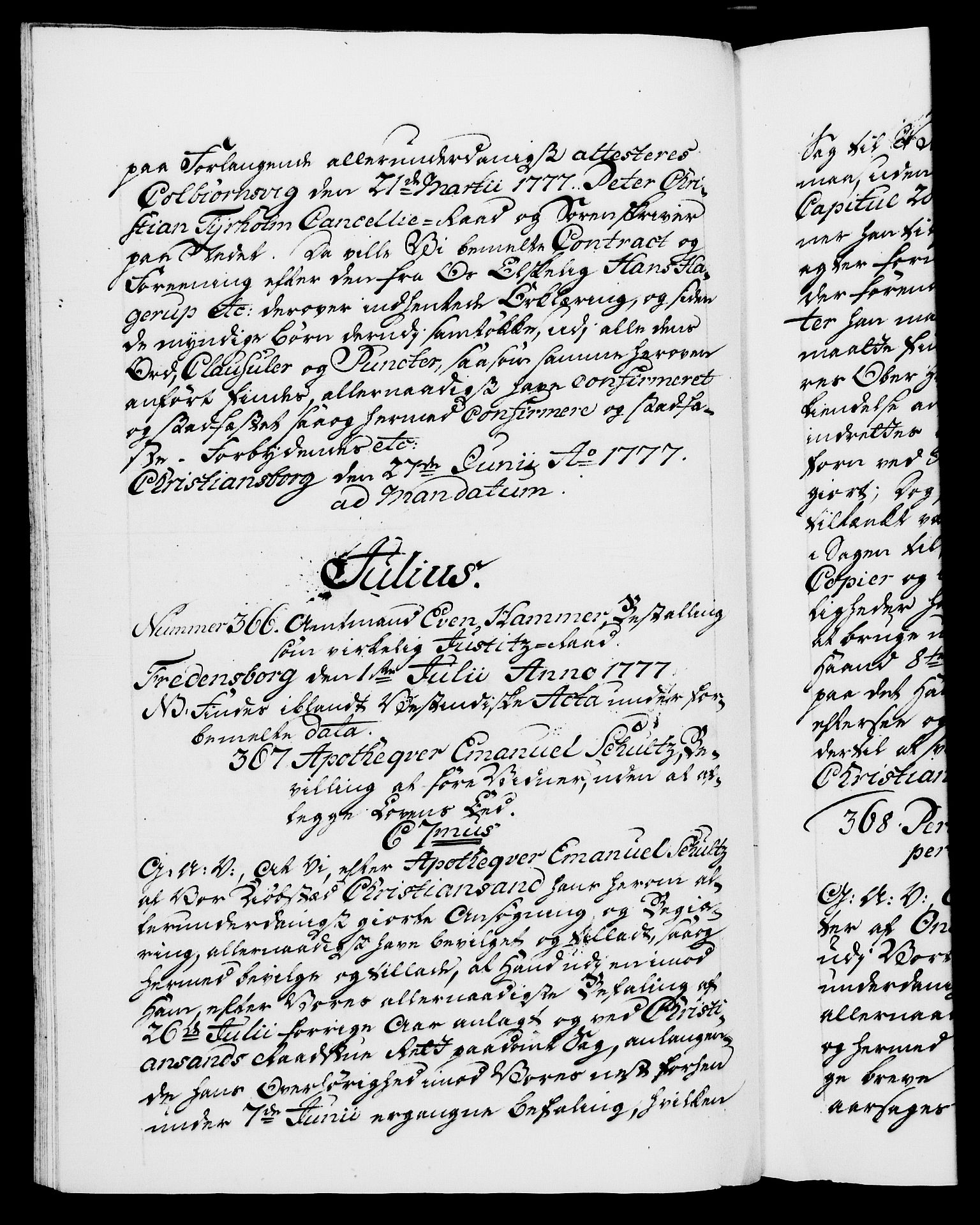 Danske Kanselli 1572-1799, RA/EA-3023/F/Fc/Fca/Fcaa/L0047: Norske registre, 1776-1778, s. 549b