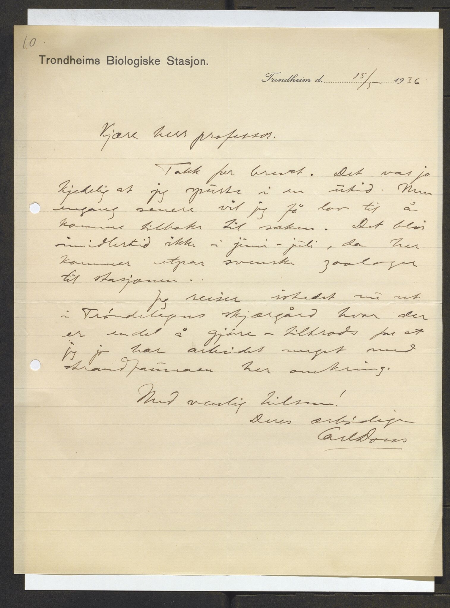 Bergens Museum, AV/SAB-A-17301/13/D/L0002: Korrespondanse , 1928-1940, s. 419