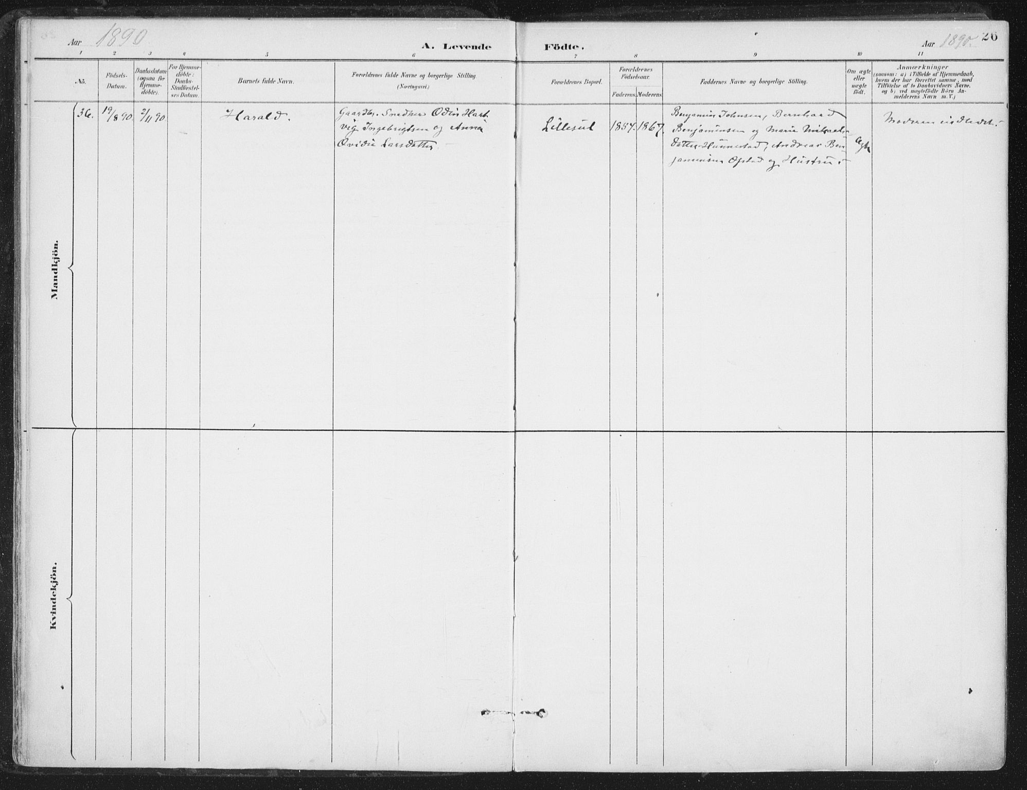 Ministerialprotokoller, klokkerbøker og fødselsregistre - Nord-Trøndelag, SAT/A-1458/786/L0687: Ministerialbok nr. 786A03, 1888-1898, s. 26