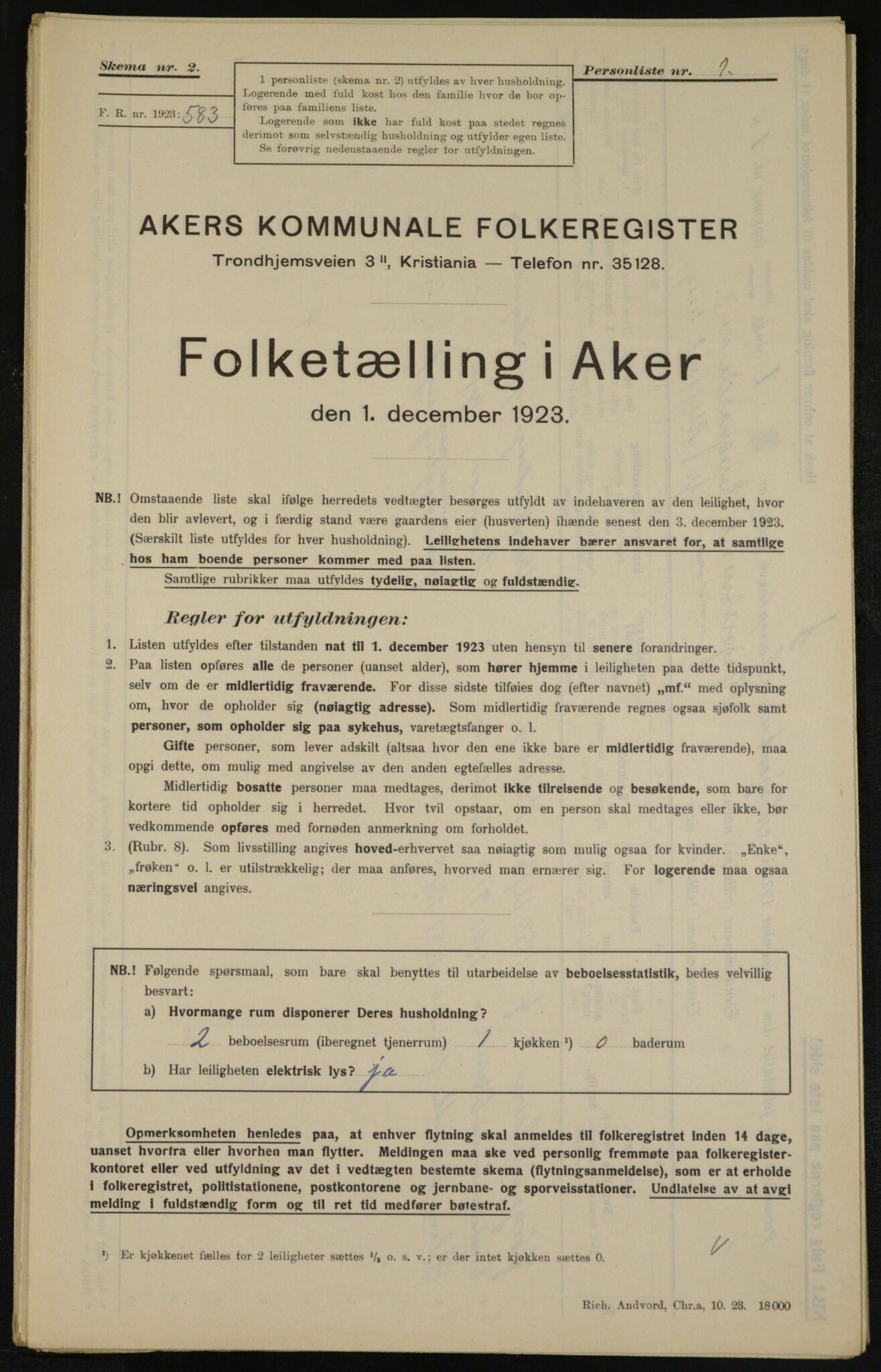 , Kommunal folketelling 1.12.1923 for Aker, 1923, s. 11014