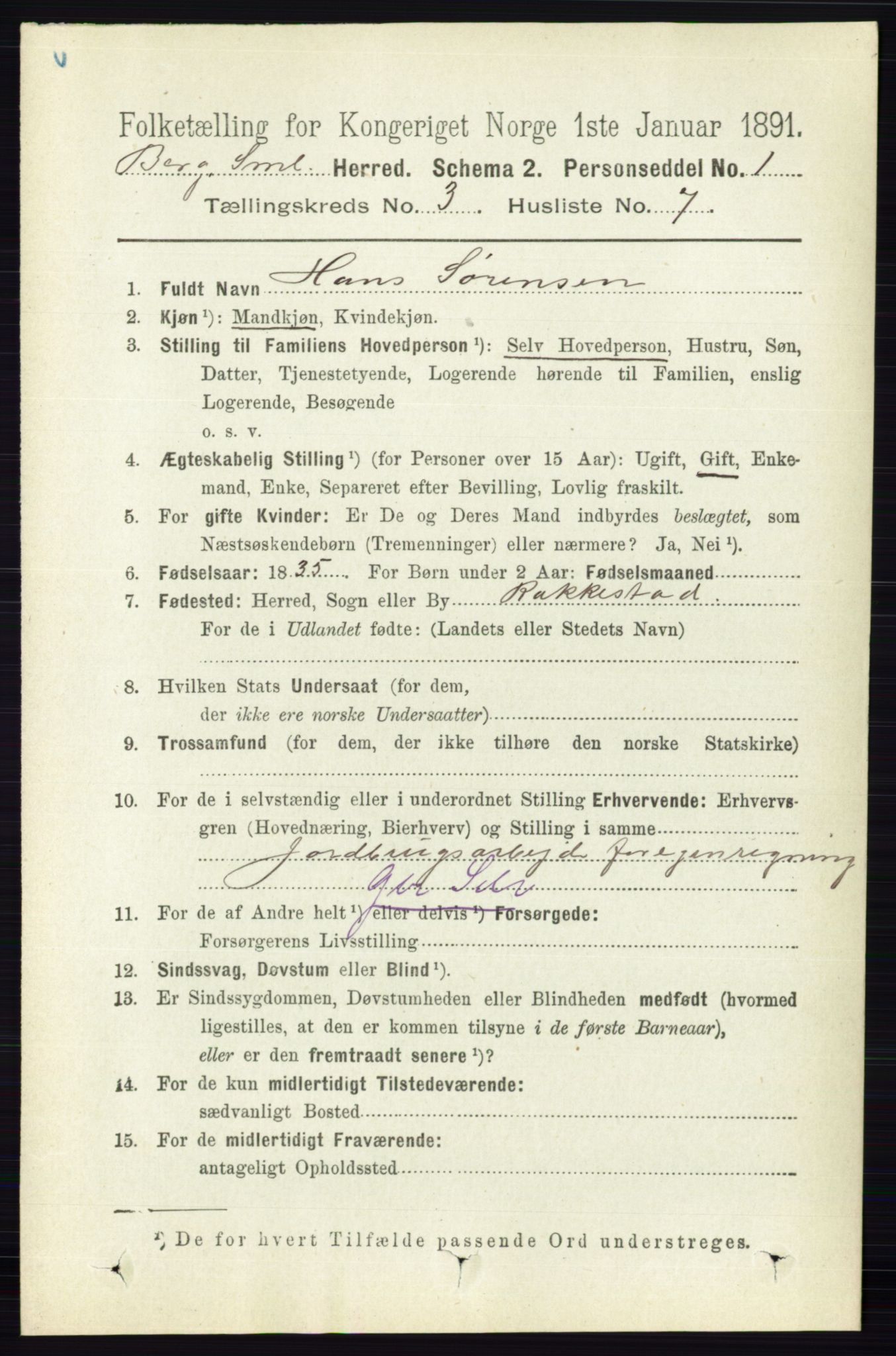 RA, Folketelling 1891 for 0116 Berg herred, 1891, s. 1927